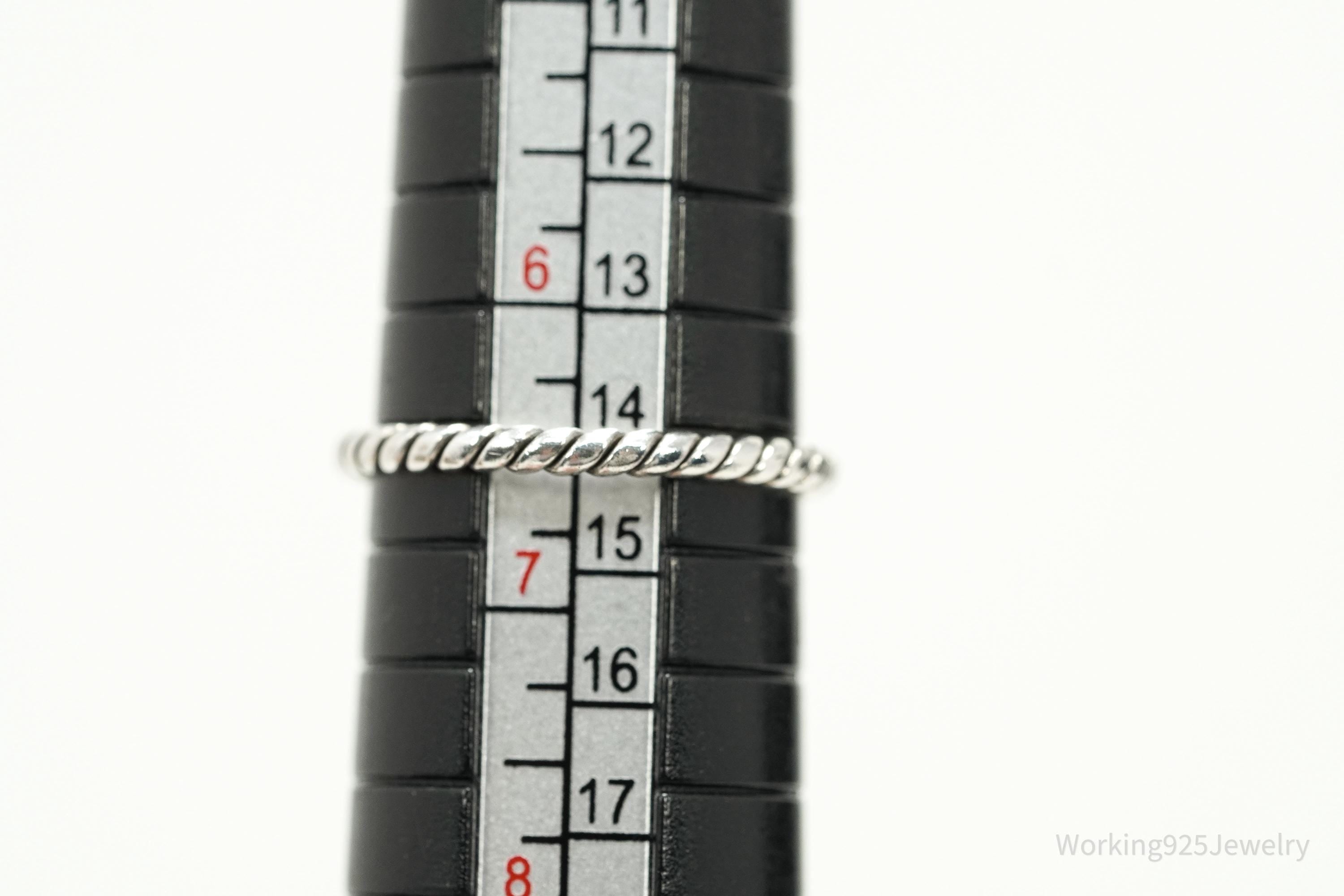 Vintage Blue Topaz Sterling Silver Ring - Size 6.5