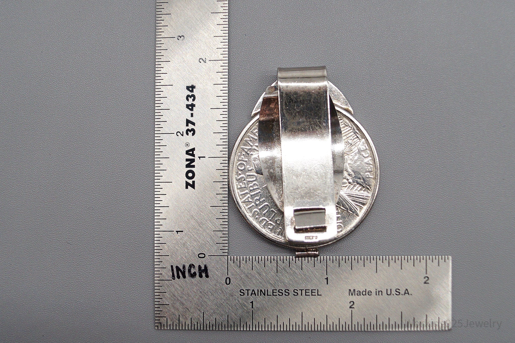 Antique 1922 Peace Silver Dollar Coin Sterling Silver Money Clip