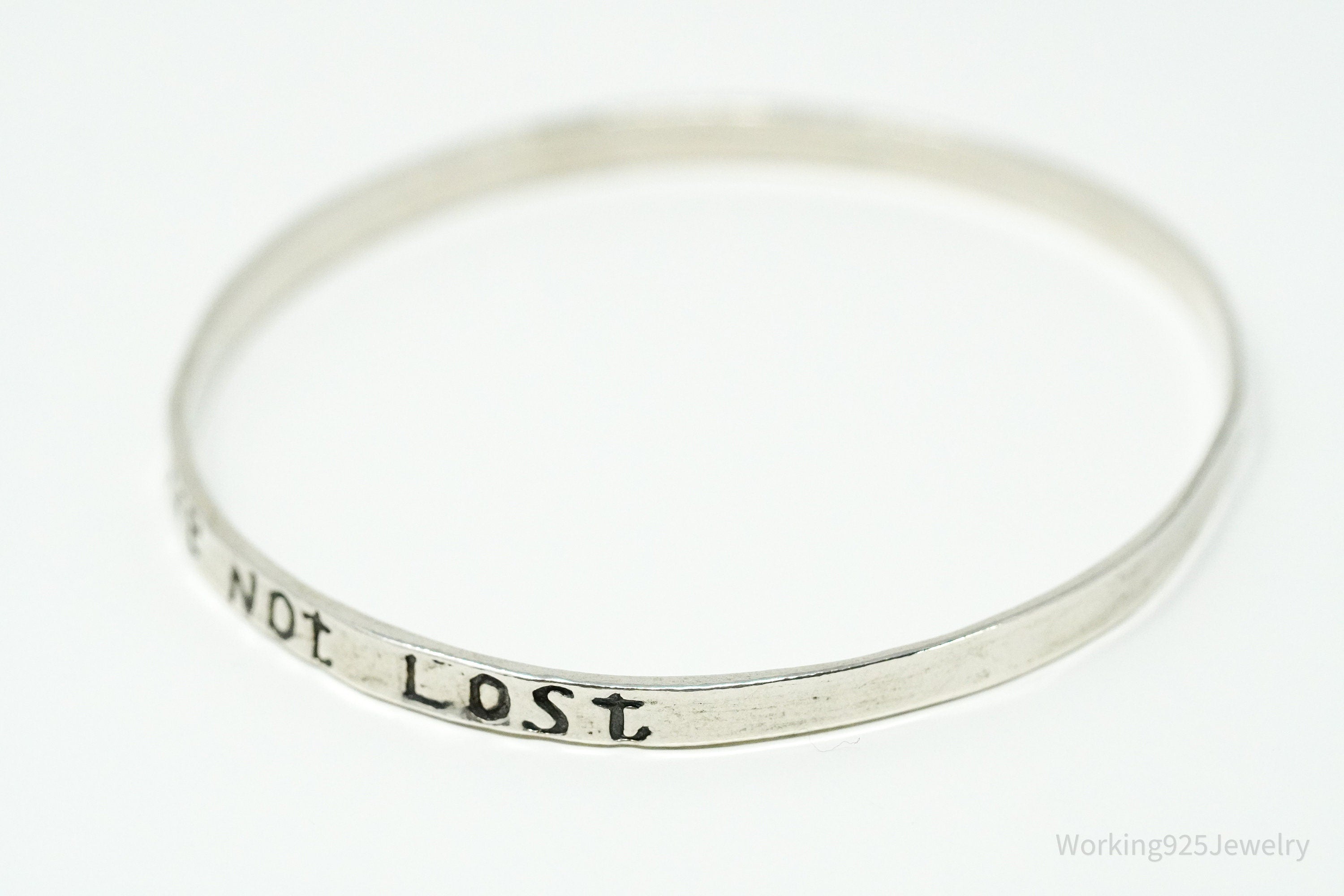 Vintage Didae "All Who Wander Are Not Lost" Sterling Silver Bracelet 7 5/8"
