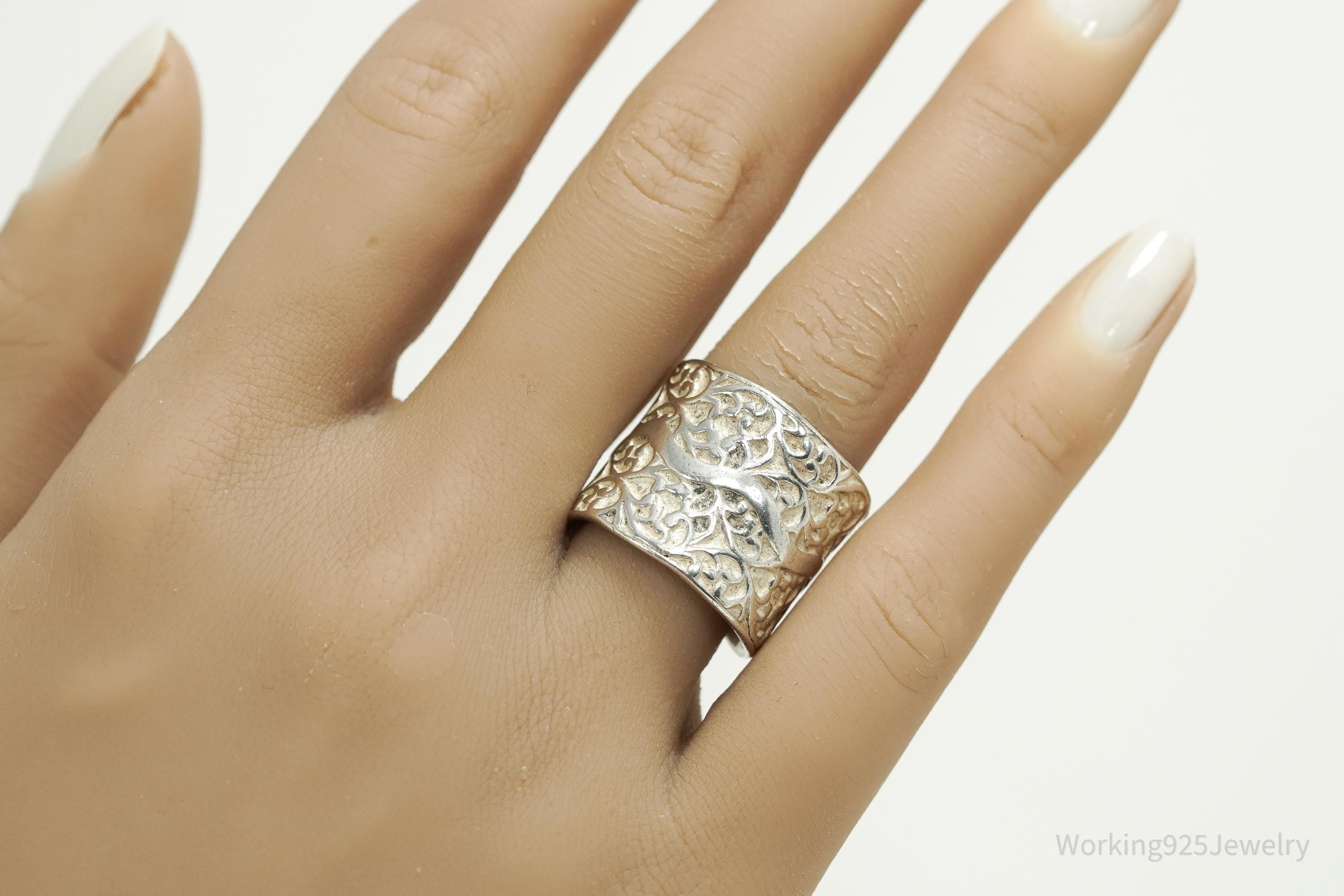 Vintage Silpada Retired Vines Sterling Silver Ring - Size 8.5