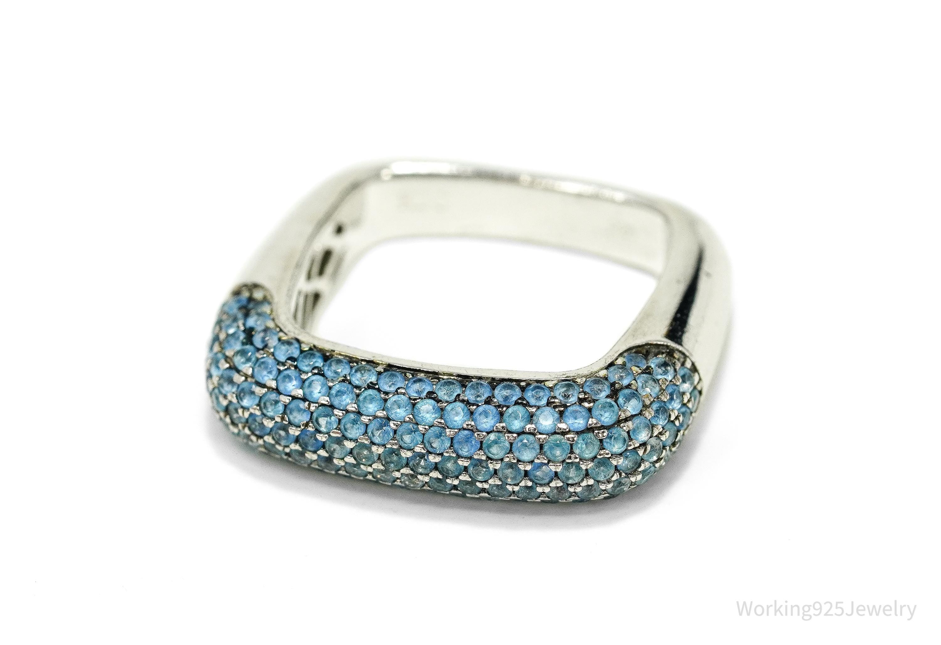 Vintage Blue Topaz Sterling Silver Ring - Size 6.25