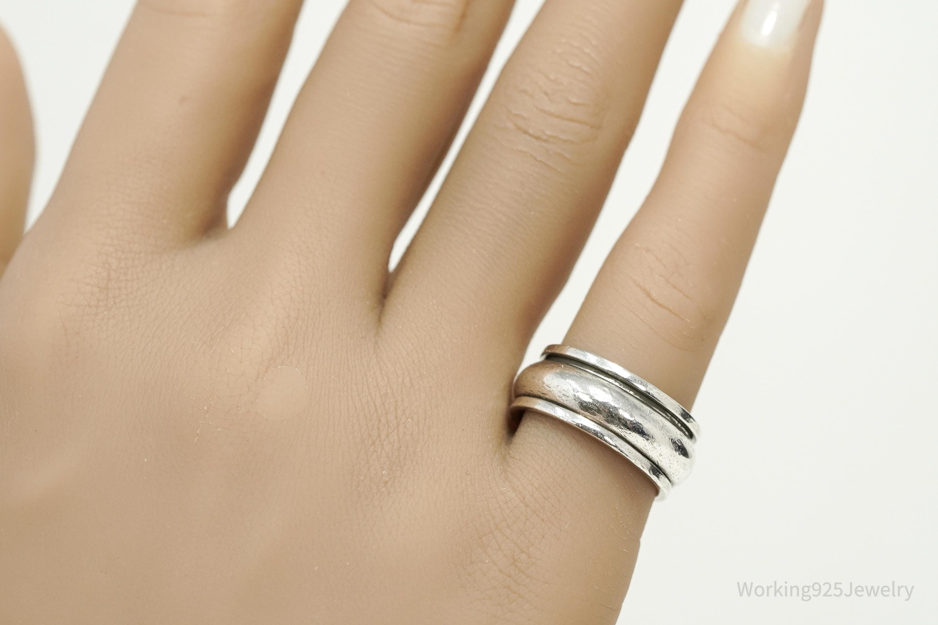 Vintage Sterling Silver Spinner Band Ring Size 6.5