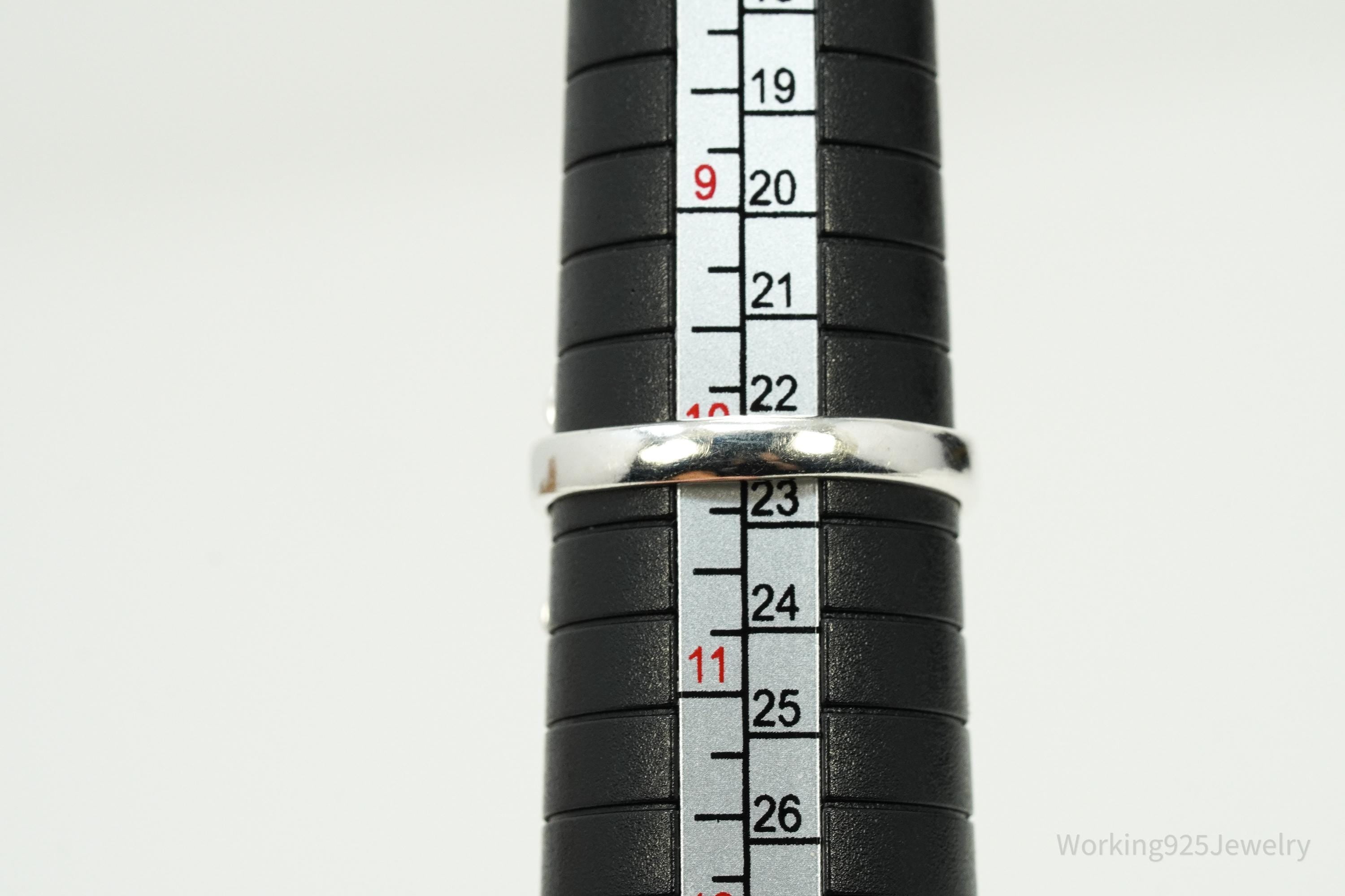 Vintage Native Bell Trading Post Hematite Sterling Silver Ring - Size 10