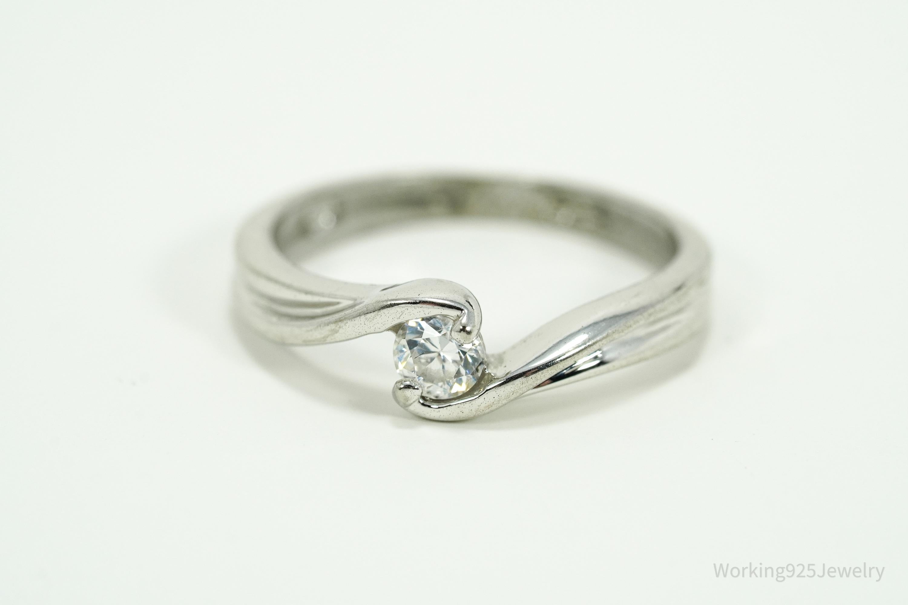 Vintage Cubic Zirconia Sterling Silver Ring - Size 5