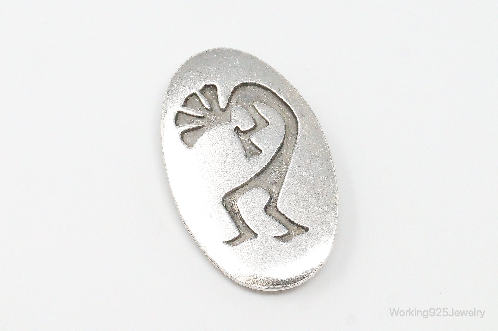 Vintage Southwestern Dancing Kokopelli Sterling Silver Brooch Pin