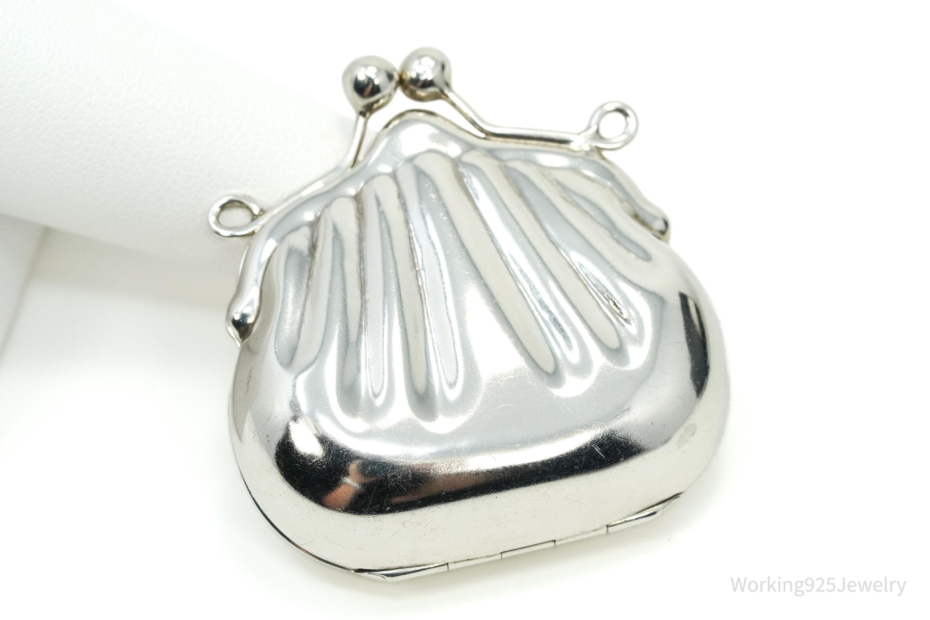 Vintage Purse Bag Locket Sterling Silver Pill Box
