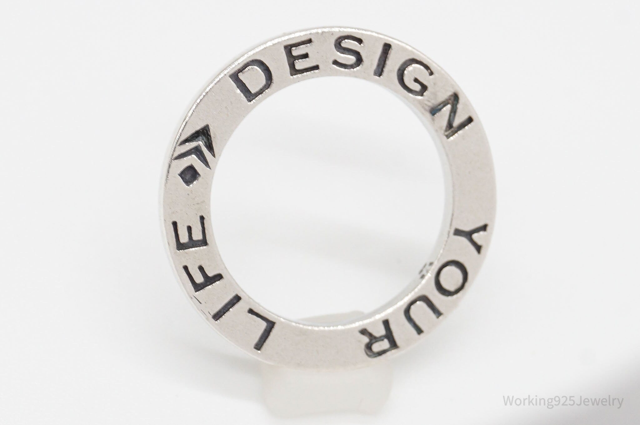 Vintage Designer Silpada "Design Your Life" Sterling Silver Ring - Size 6