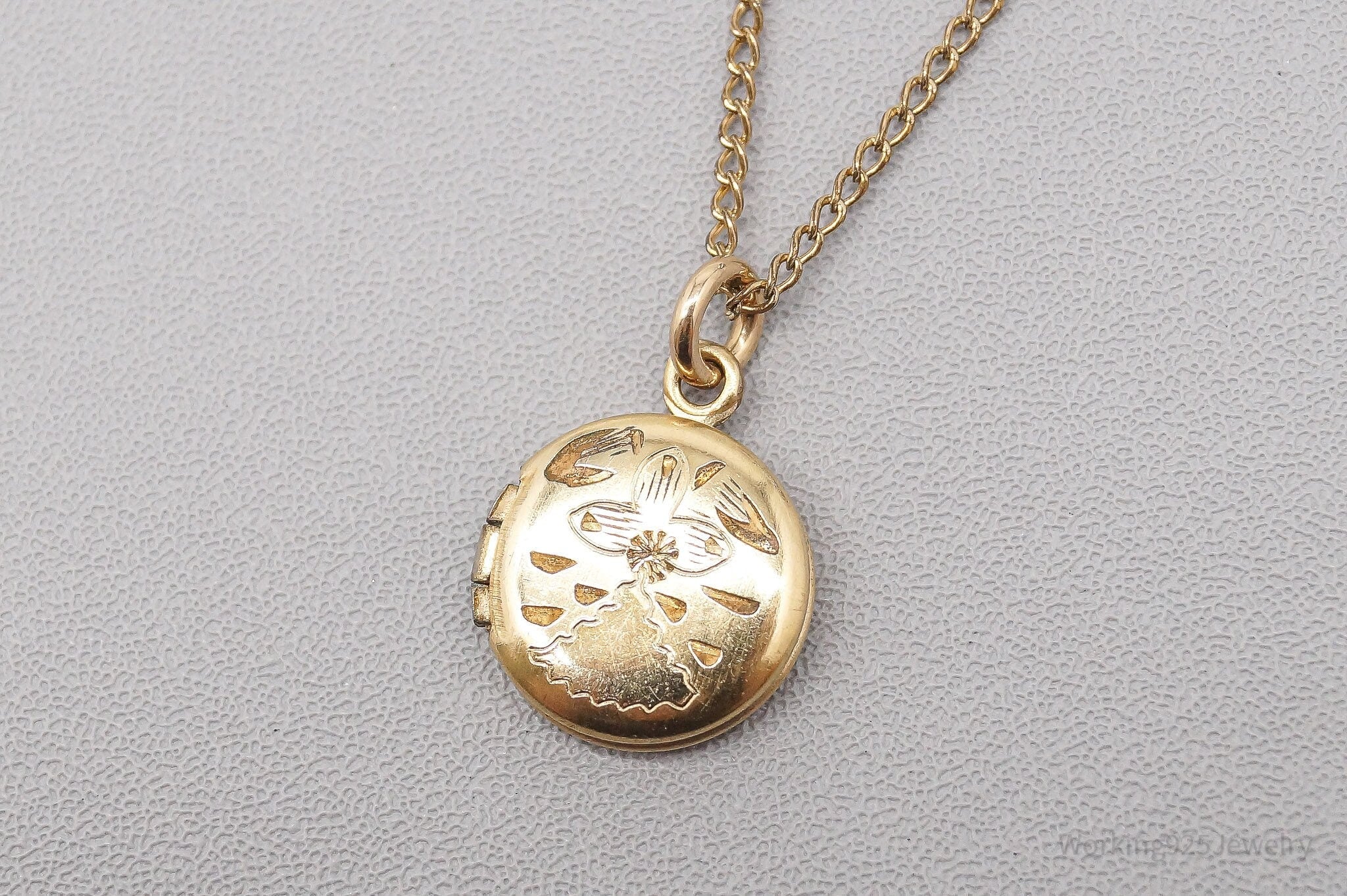 Antique Walter E Hayward 14K Yellow Gold Filled Locket Necklace 16"