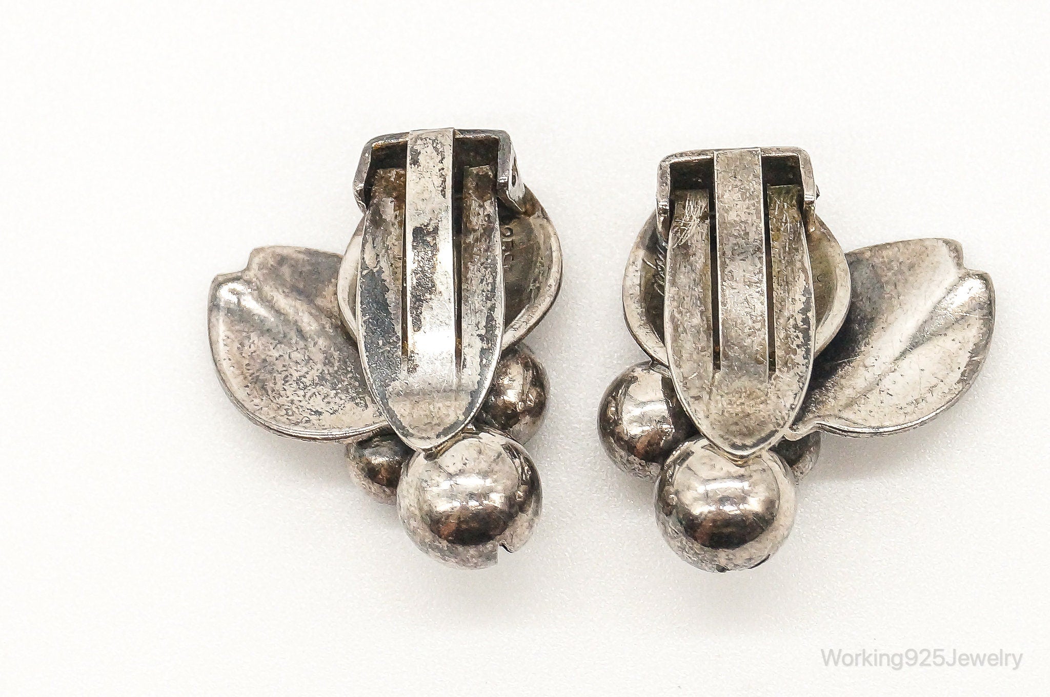 Vintage Rare Sweden Modernist Mic Neugel Sterling Silver Earrings