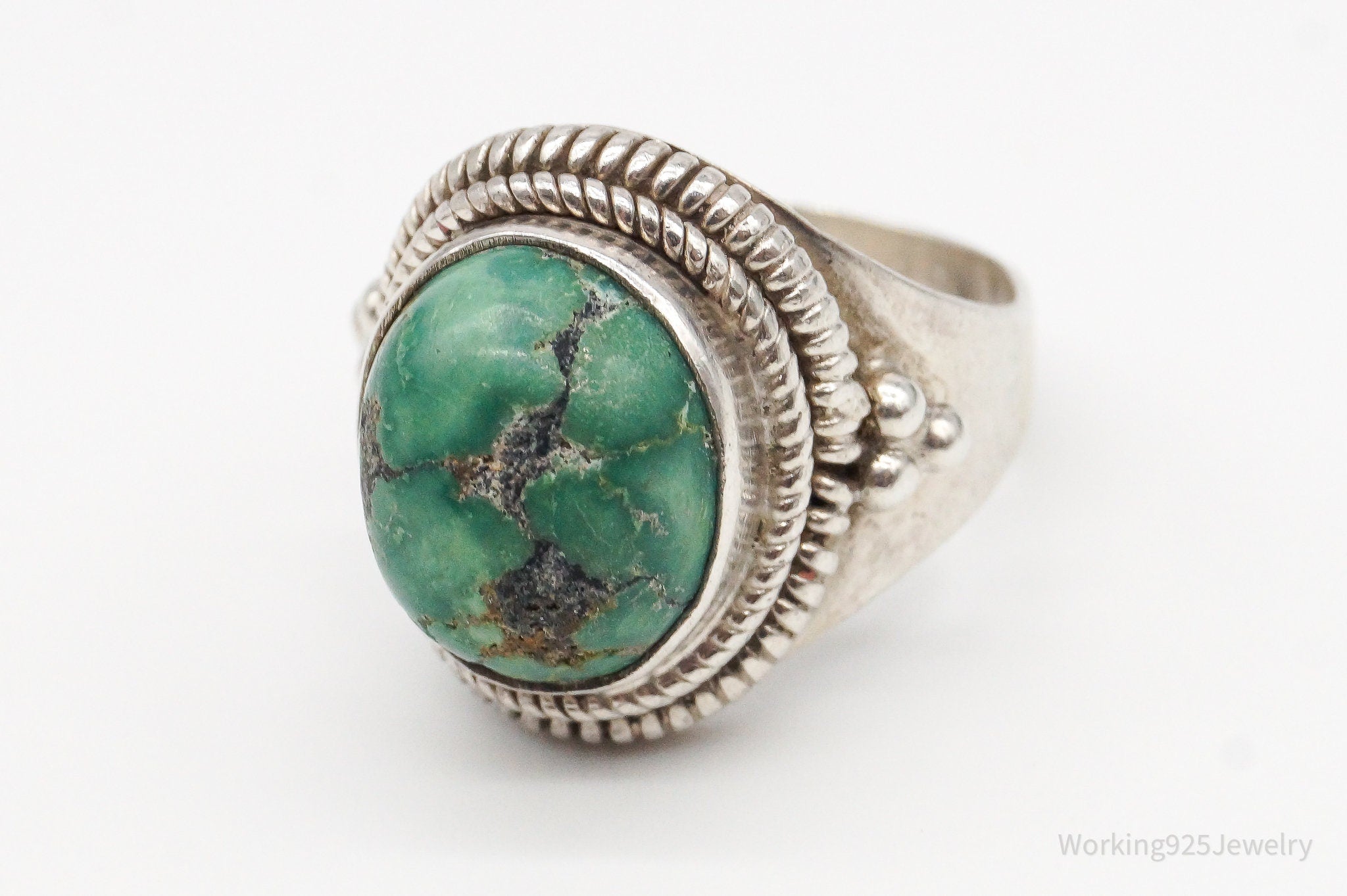 Vintage Turquoise Sterling Silver Ring - Size 6.25