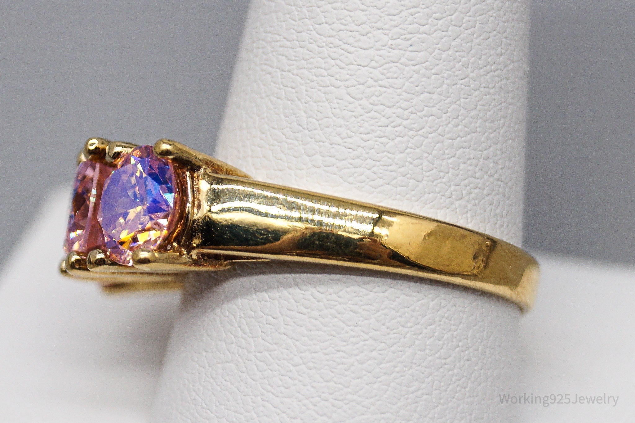 Vintage Designer Mystic Topaz Gold Vermeil Over Sterling Silver Ring Size 10.5