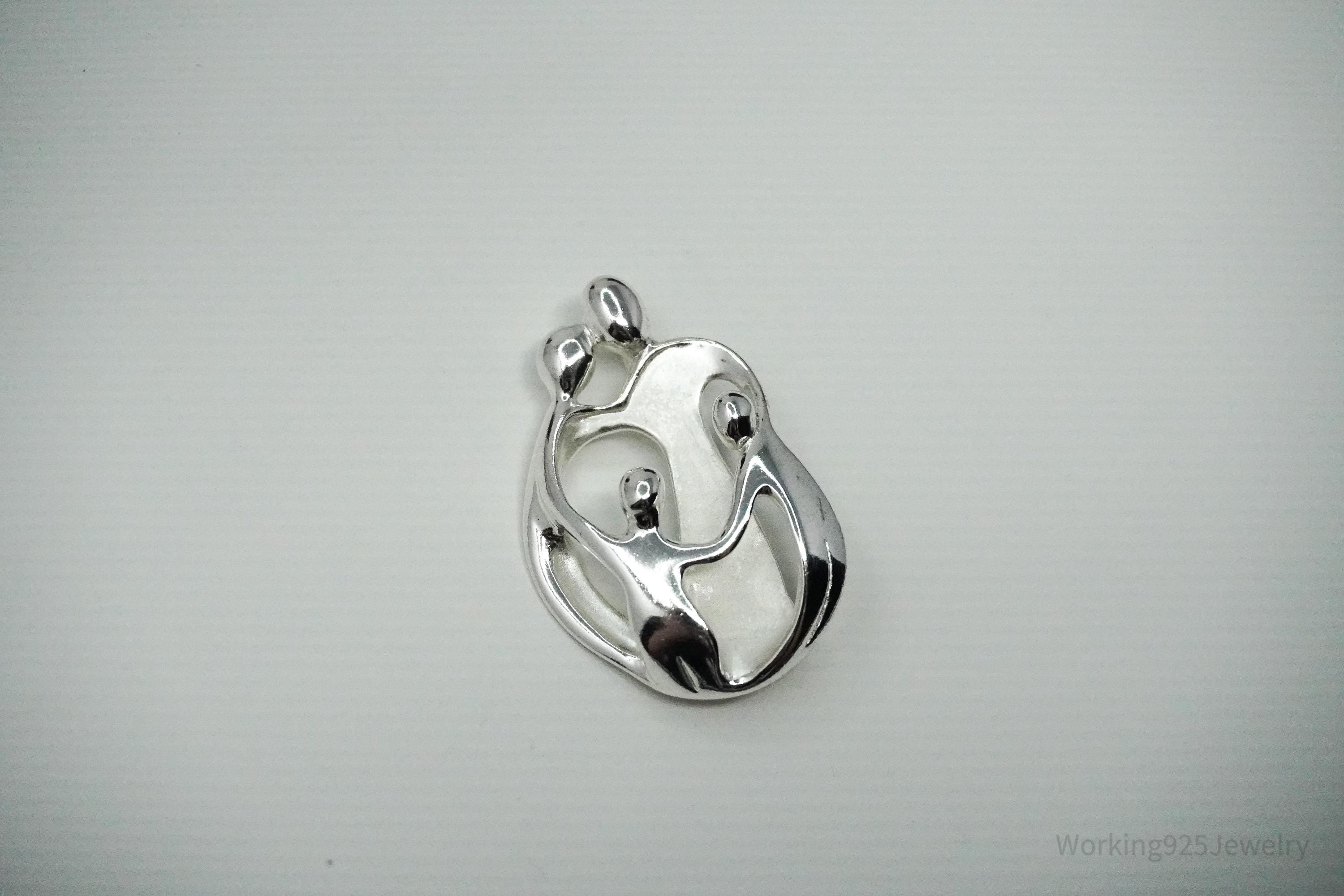 Vintage Carolyn Pollack Relios Loving Family Sterling Silver Brooch Pin Pendant