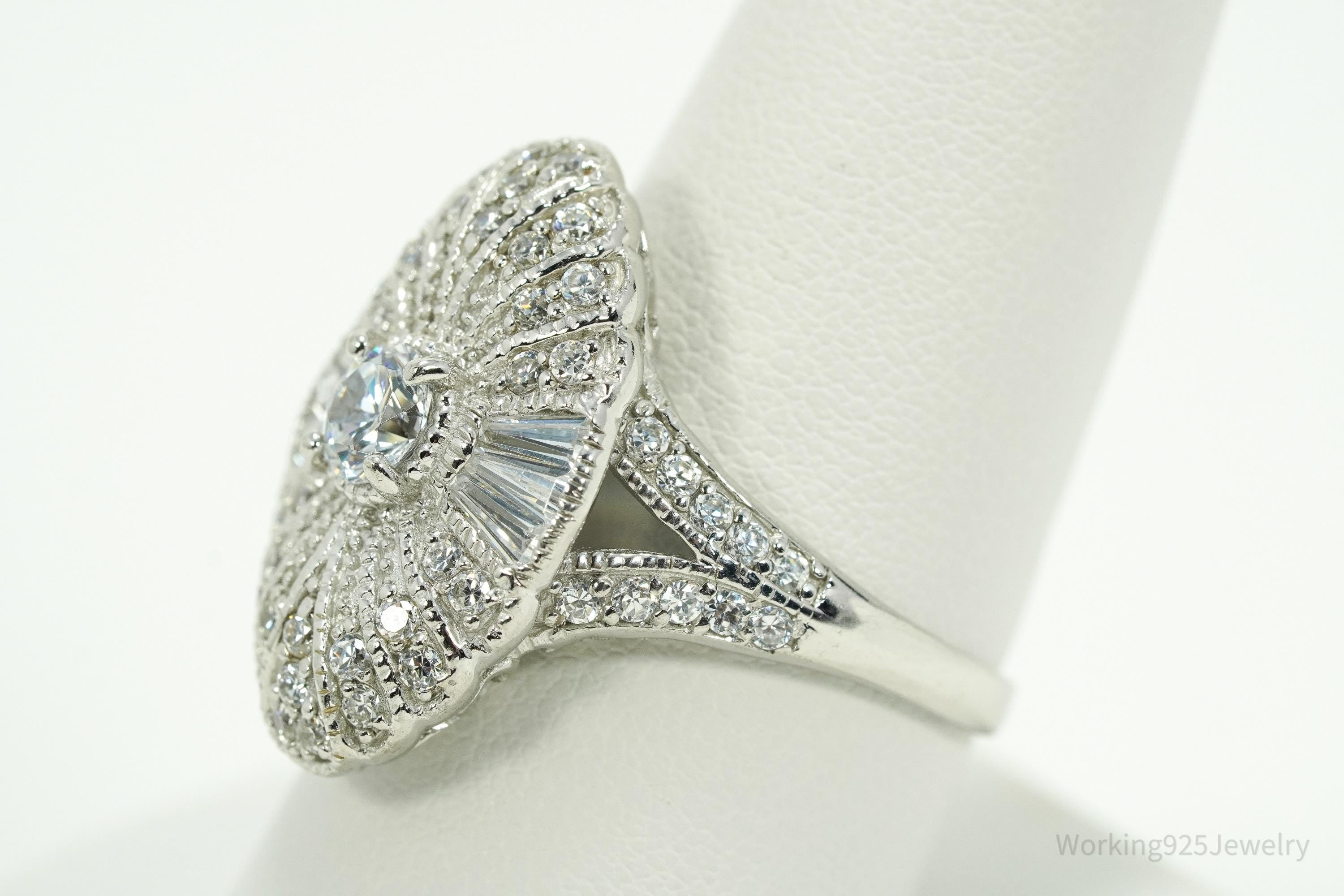 Designer STAUER Cubic Zirconia Sterling Silver Ring - Size 9.5