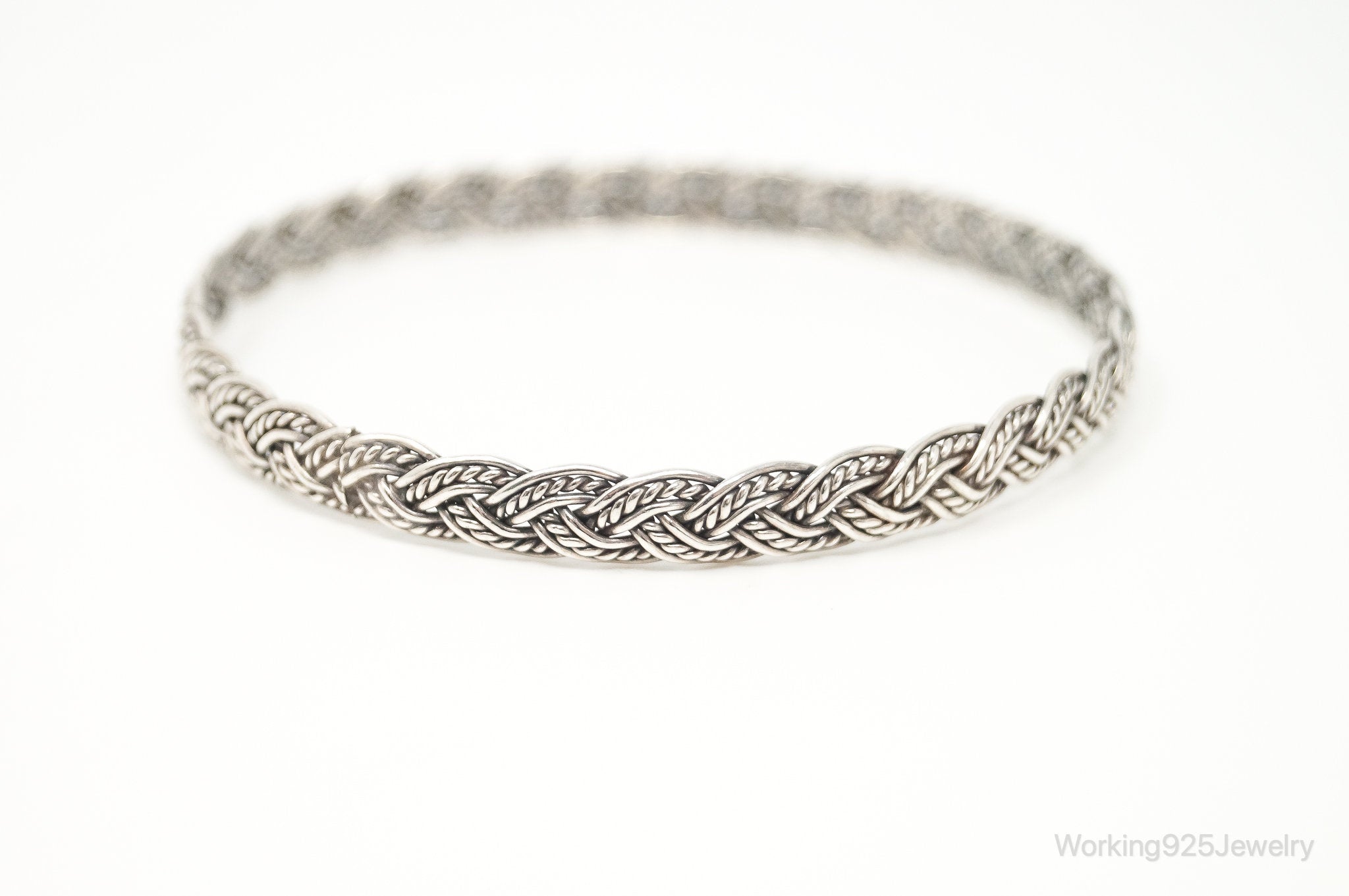 Vintage Rope Weave Braid Sterling Silver Bracelet