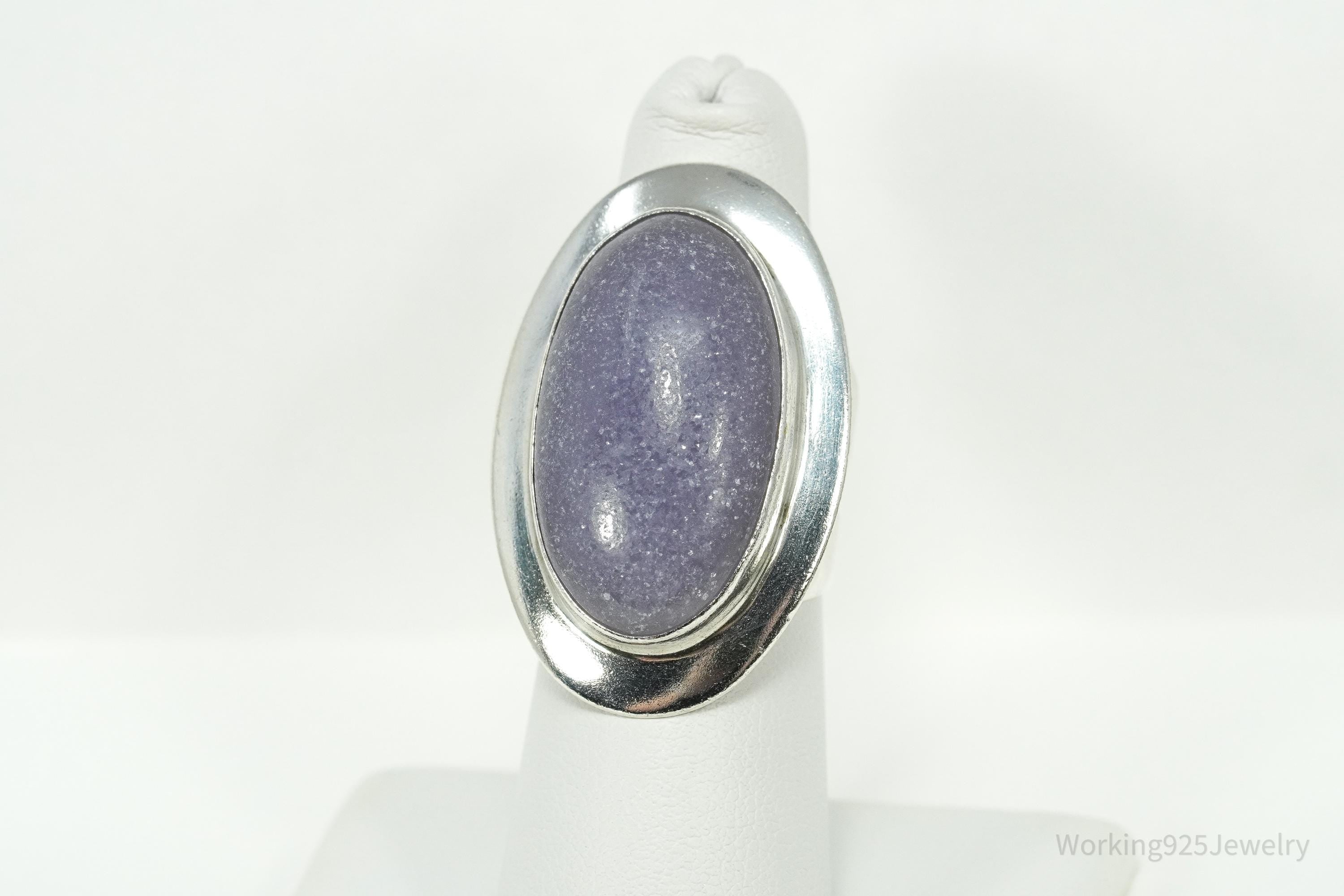 Vintage Desert Rose Trading Co Purple Jade Sterling Silver Ring Size 7