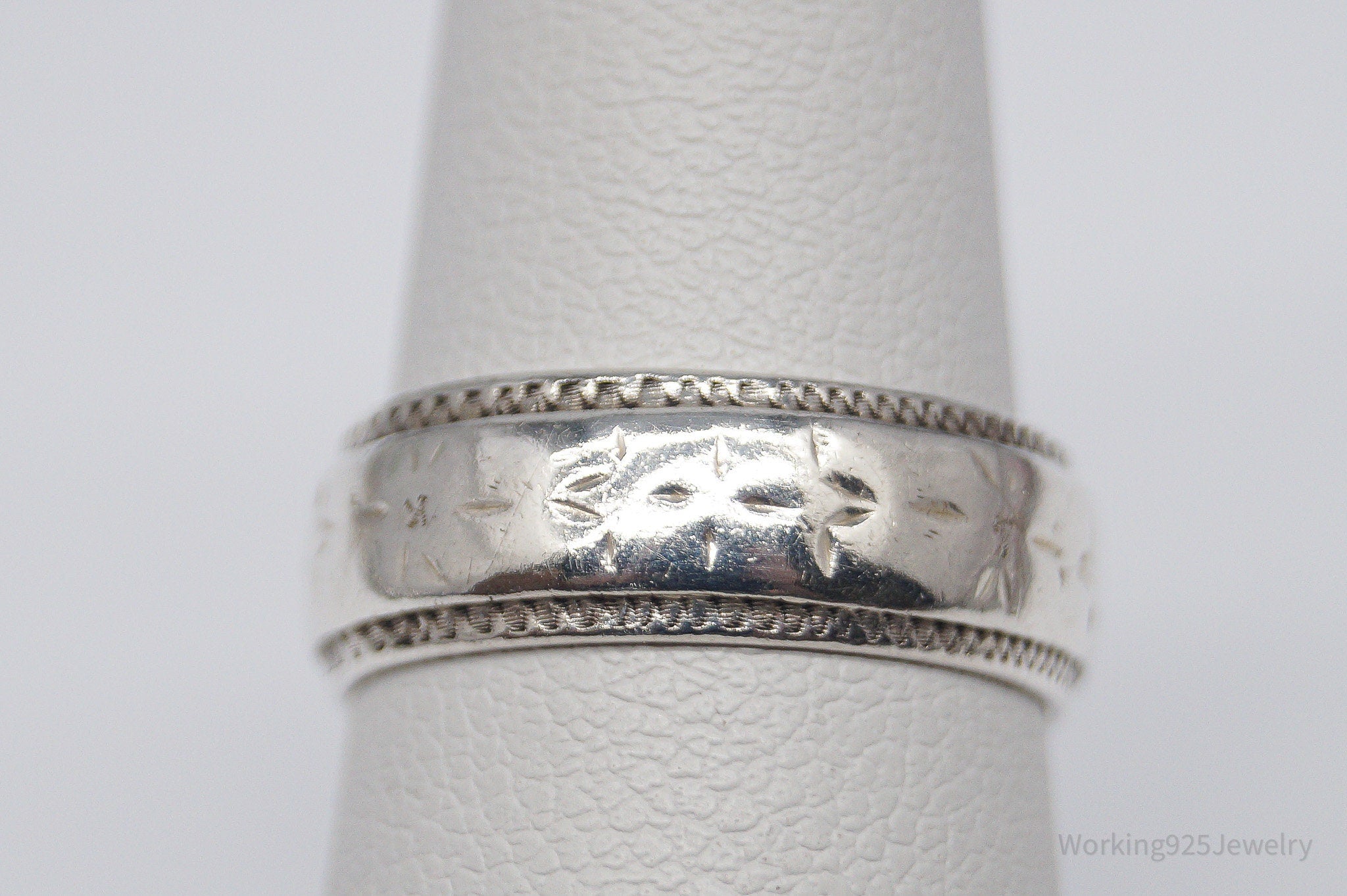 Antique Sterling Silver Band Ring - Size 5.5