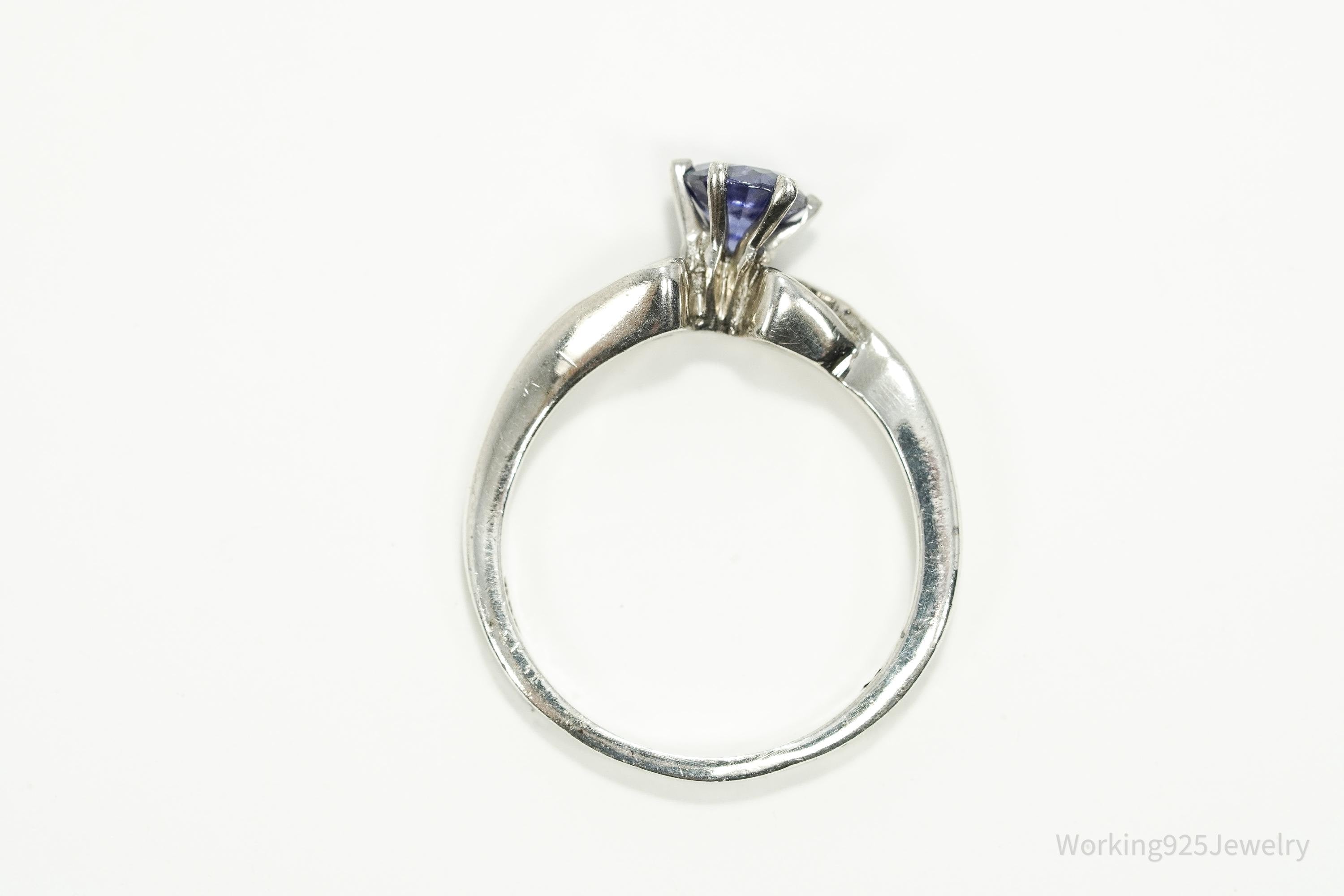 Vintage Tanzanite Sterling Silver Ring - Size 9.25