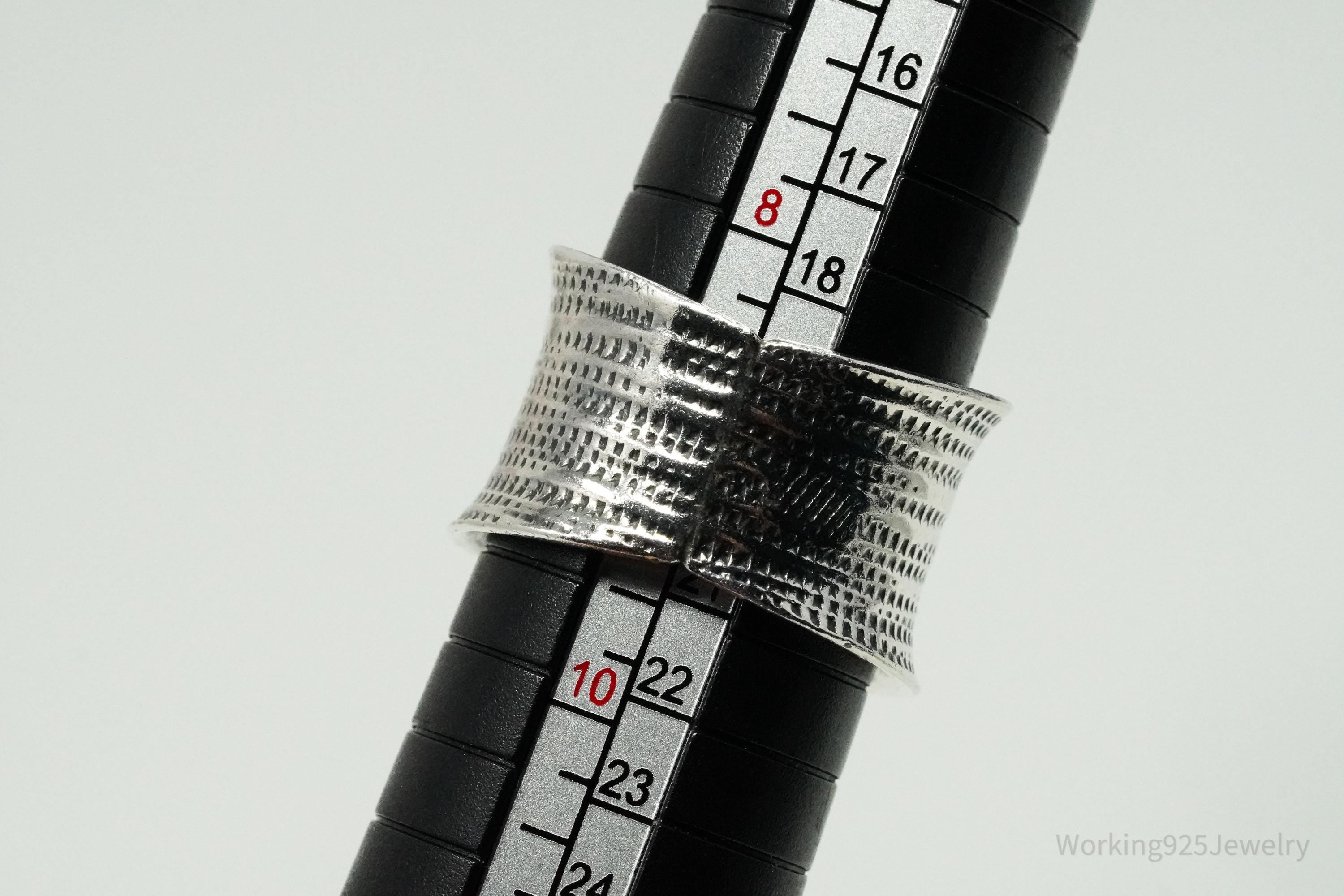 Vintage Black Onyx Sterling Silver Ring - Size 9.25