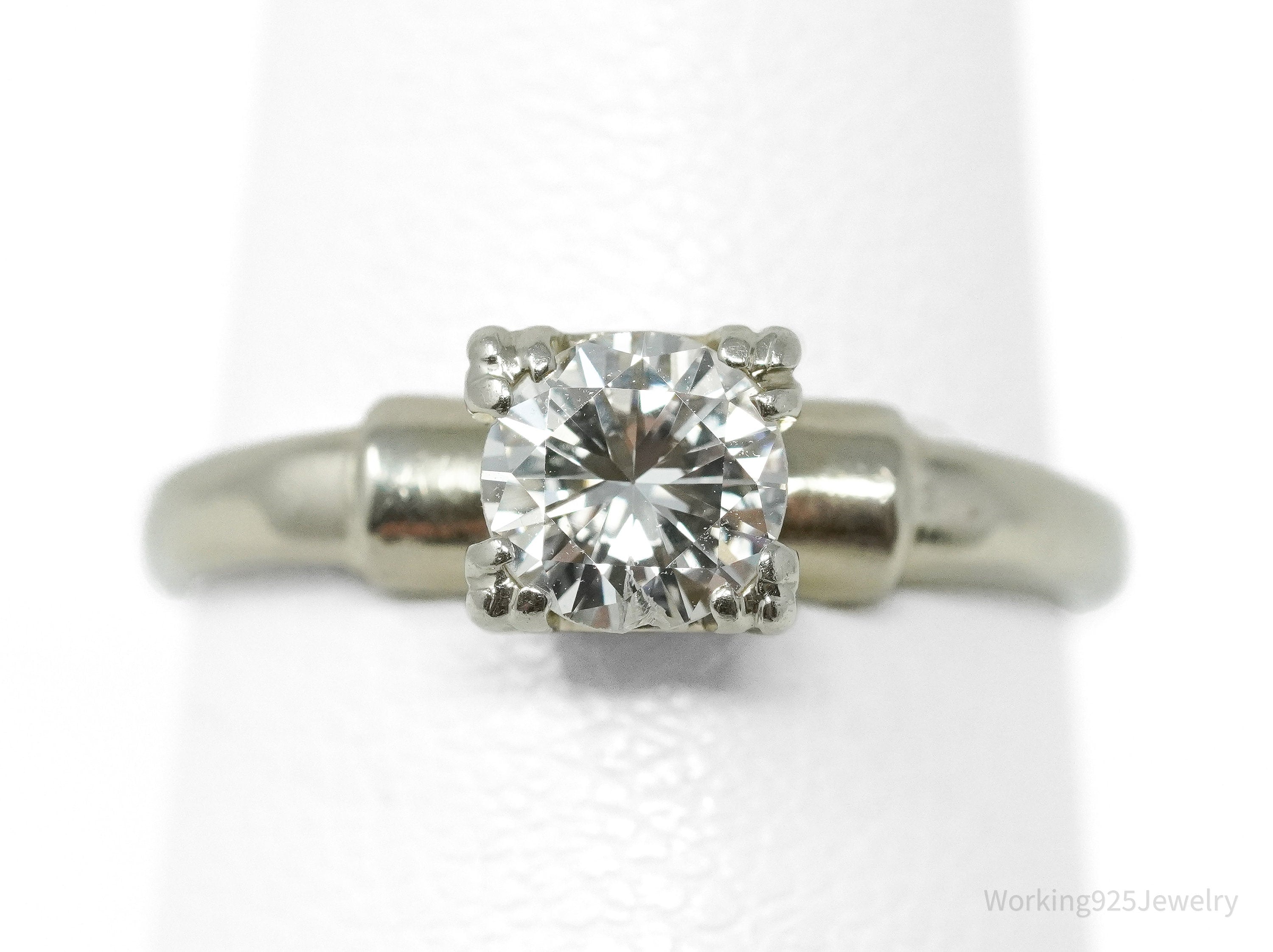 14K White Gold Diamond Ring Size - 5