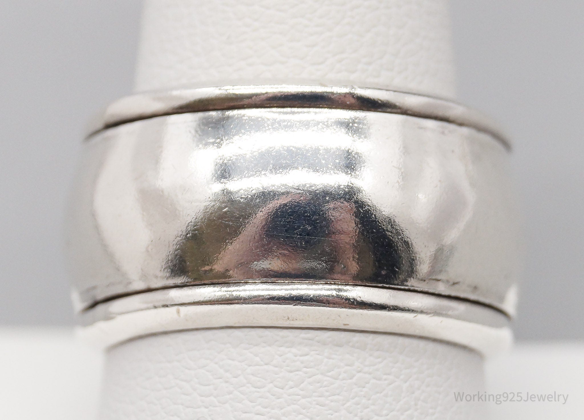 Vintage Wide Sterling Silver Spinner Band Ring - Size 10
