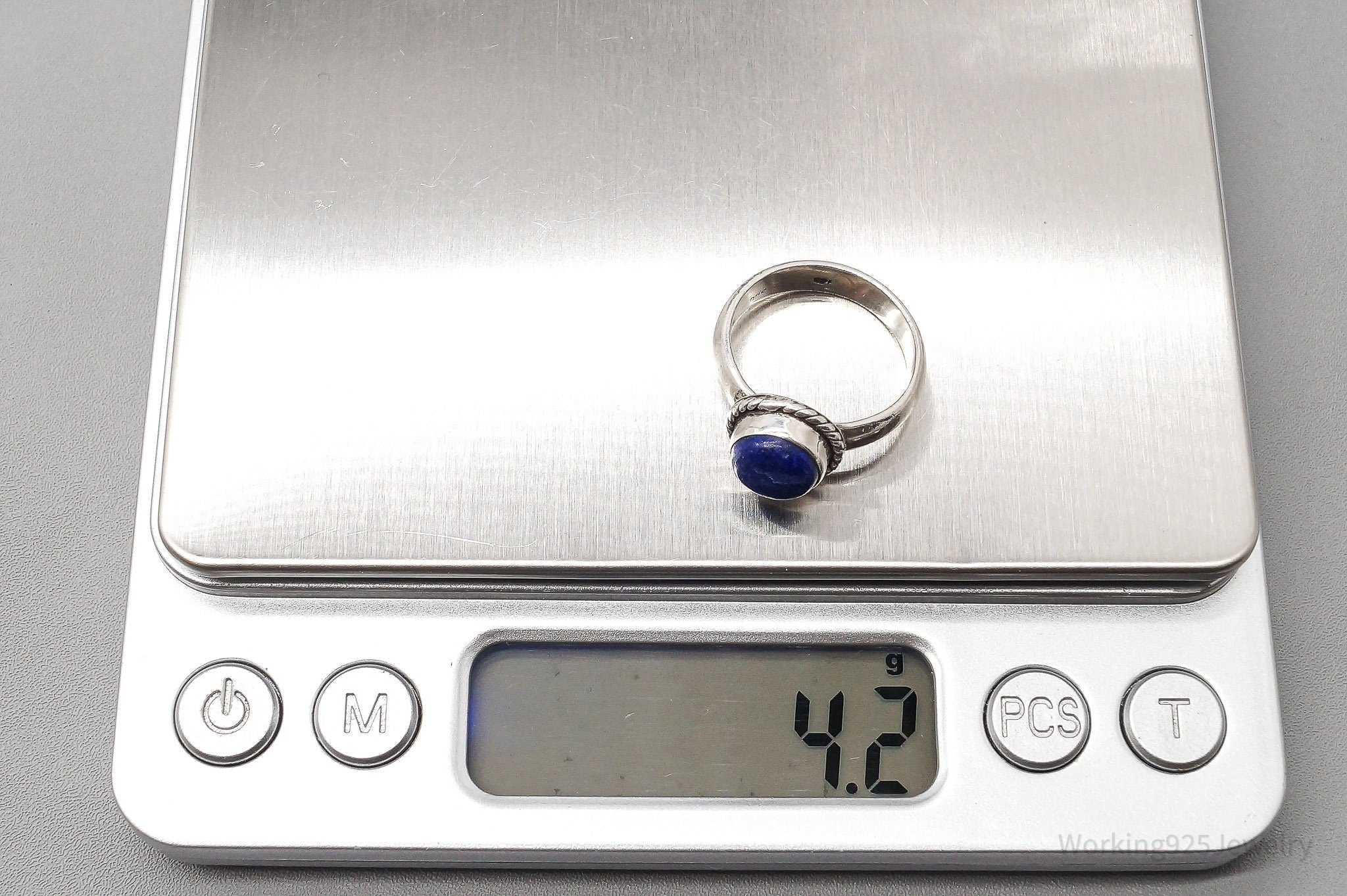 Vintage Lapis Lazuli Sterling Silver Ring - Size 6