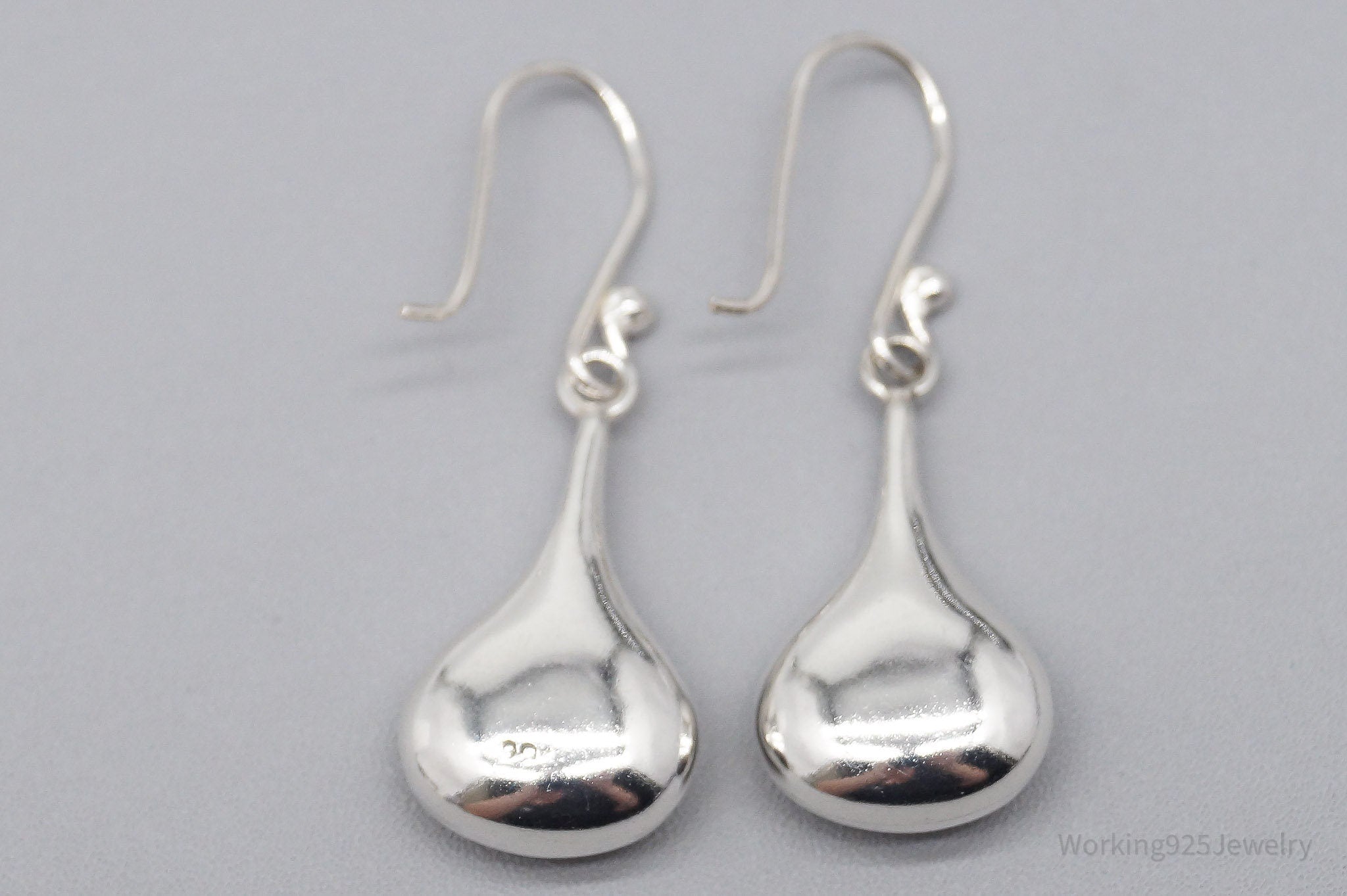 Vintage Teardrop Sterling Silver Earrings