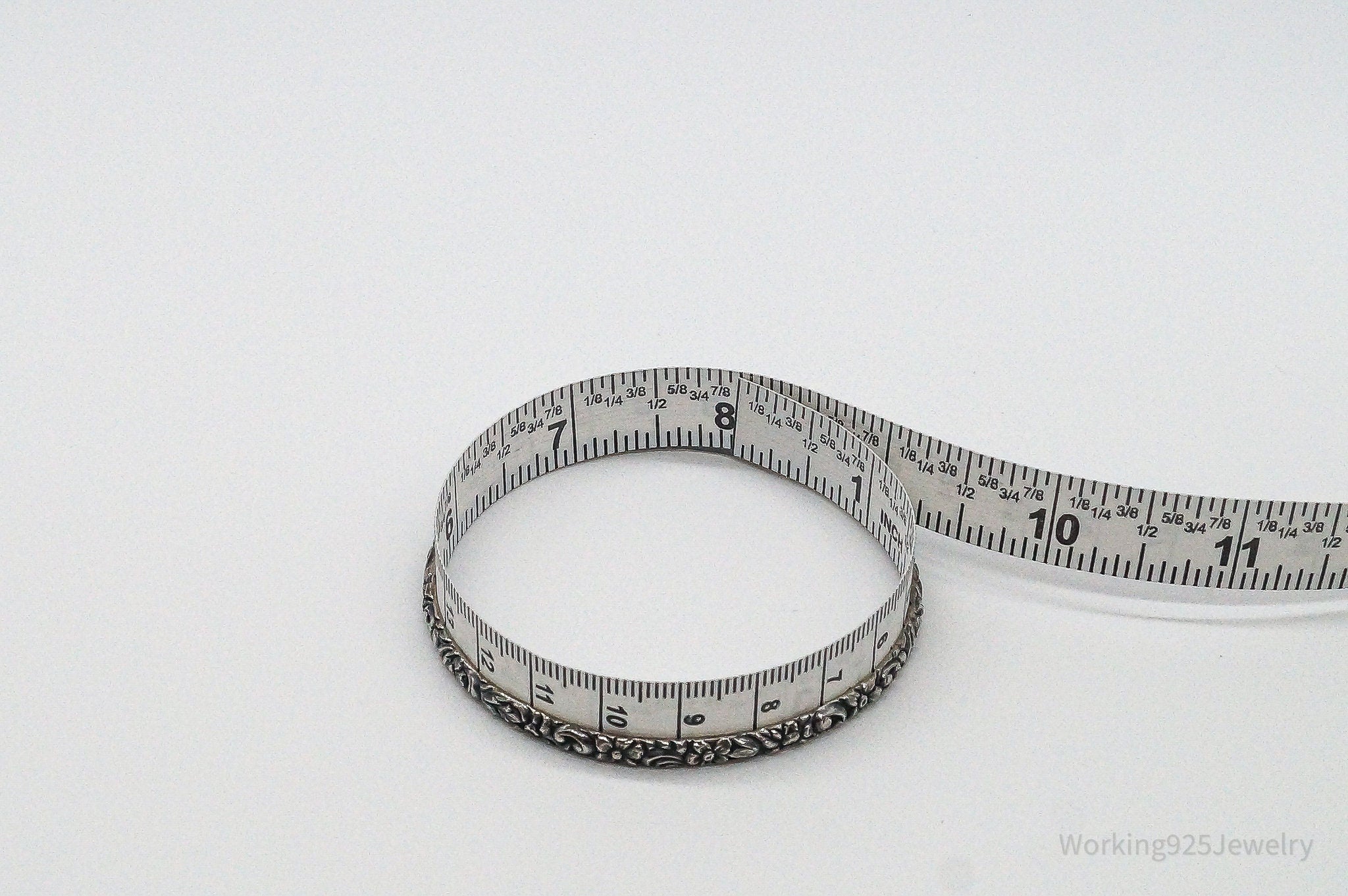 Antique Art Nouveau Motif Floral Sterling Silver Bracelet