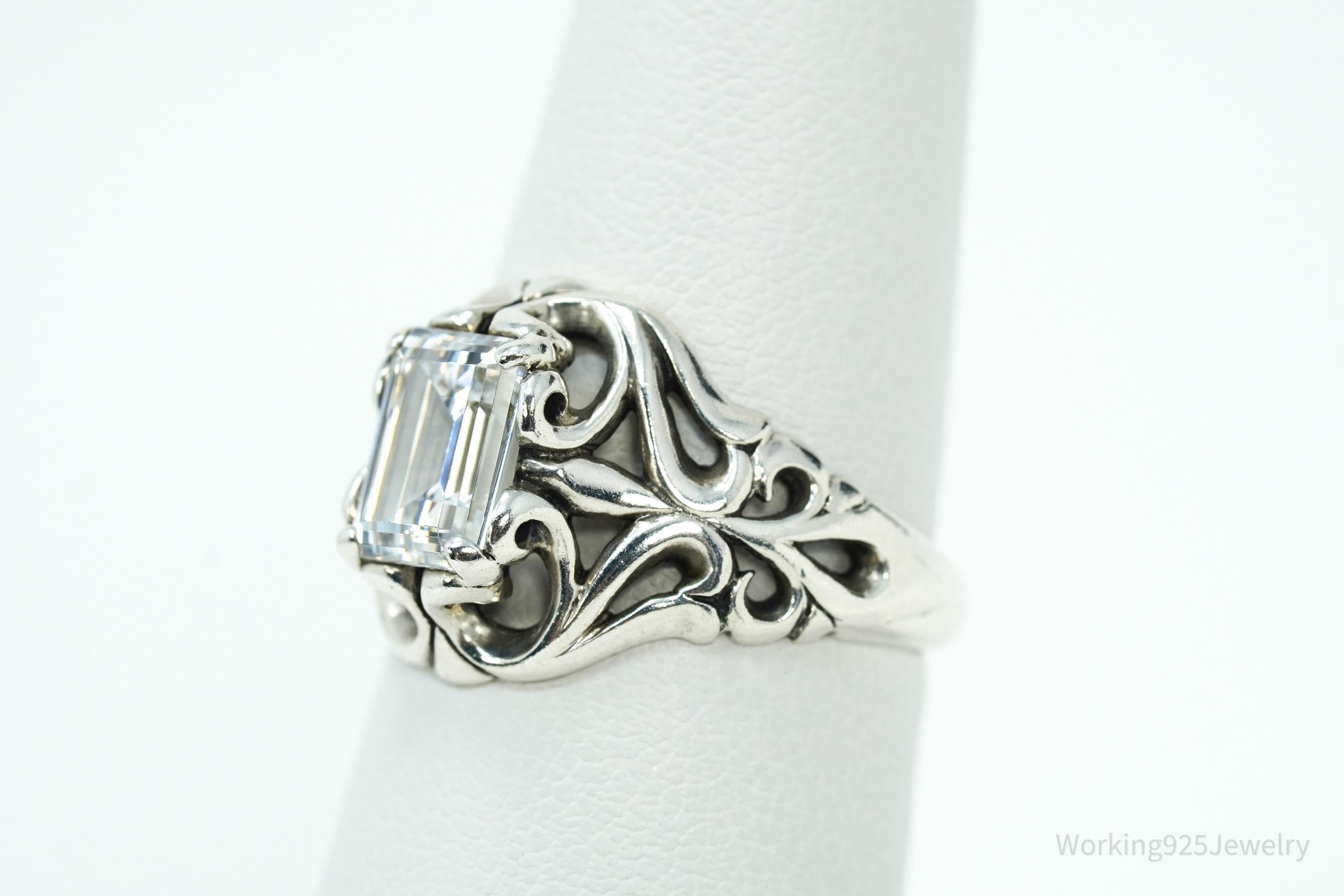 Vintage KABANA Diamonique Cubic Zirconia Sterling Silver Ring - Size 7