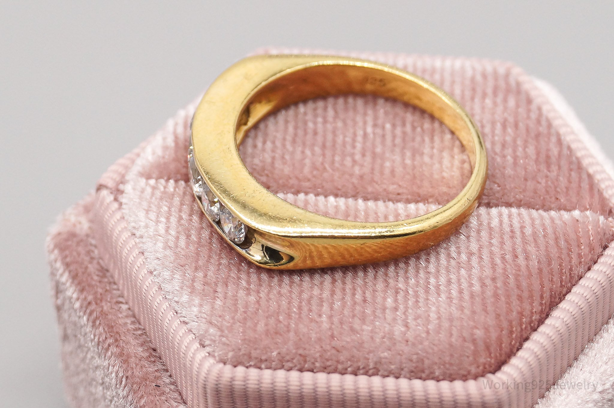 Vintage Cubic Zirconia Gold Vermeil Sterling Silver Ring - Size 7.25