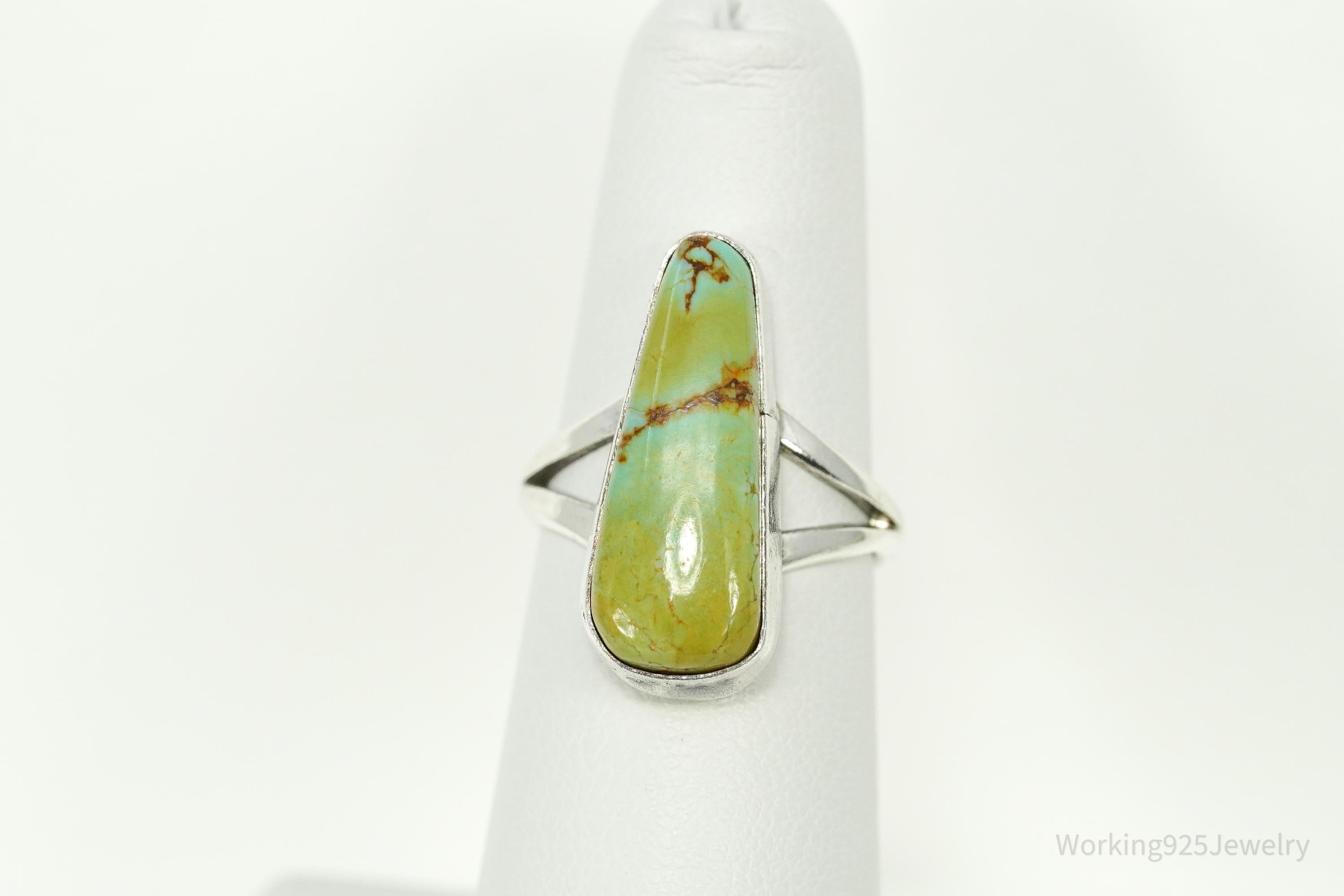 Vintage Native American Turquoise Sterling Silver Ring - Size 5.5