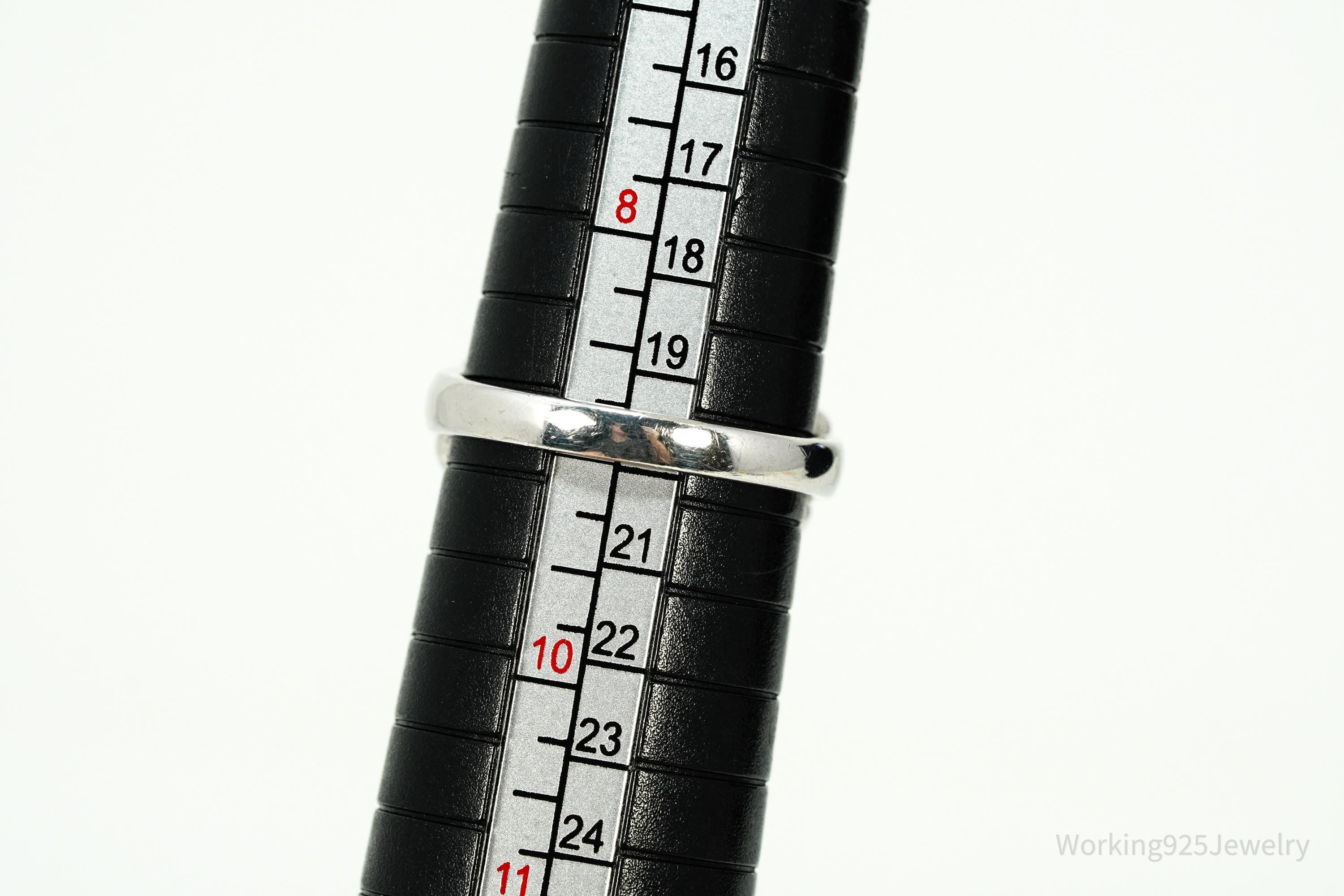 Vintage Cubic Zirconia Sterling Silver Ring - Size 9