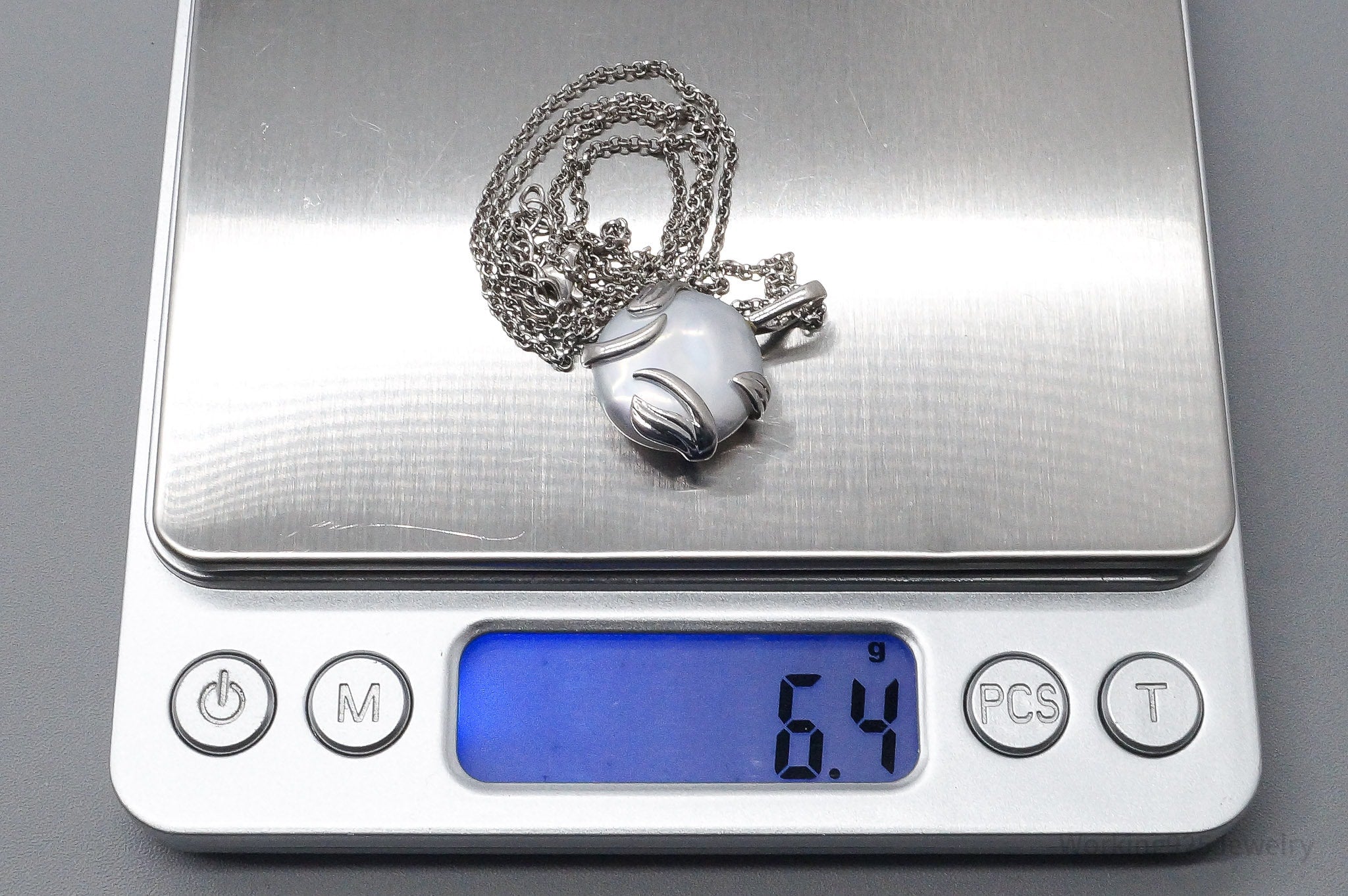 Vintage Honora Cultured Pearl Coin Vine Sterling Silver Necklace - 20"