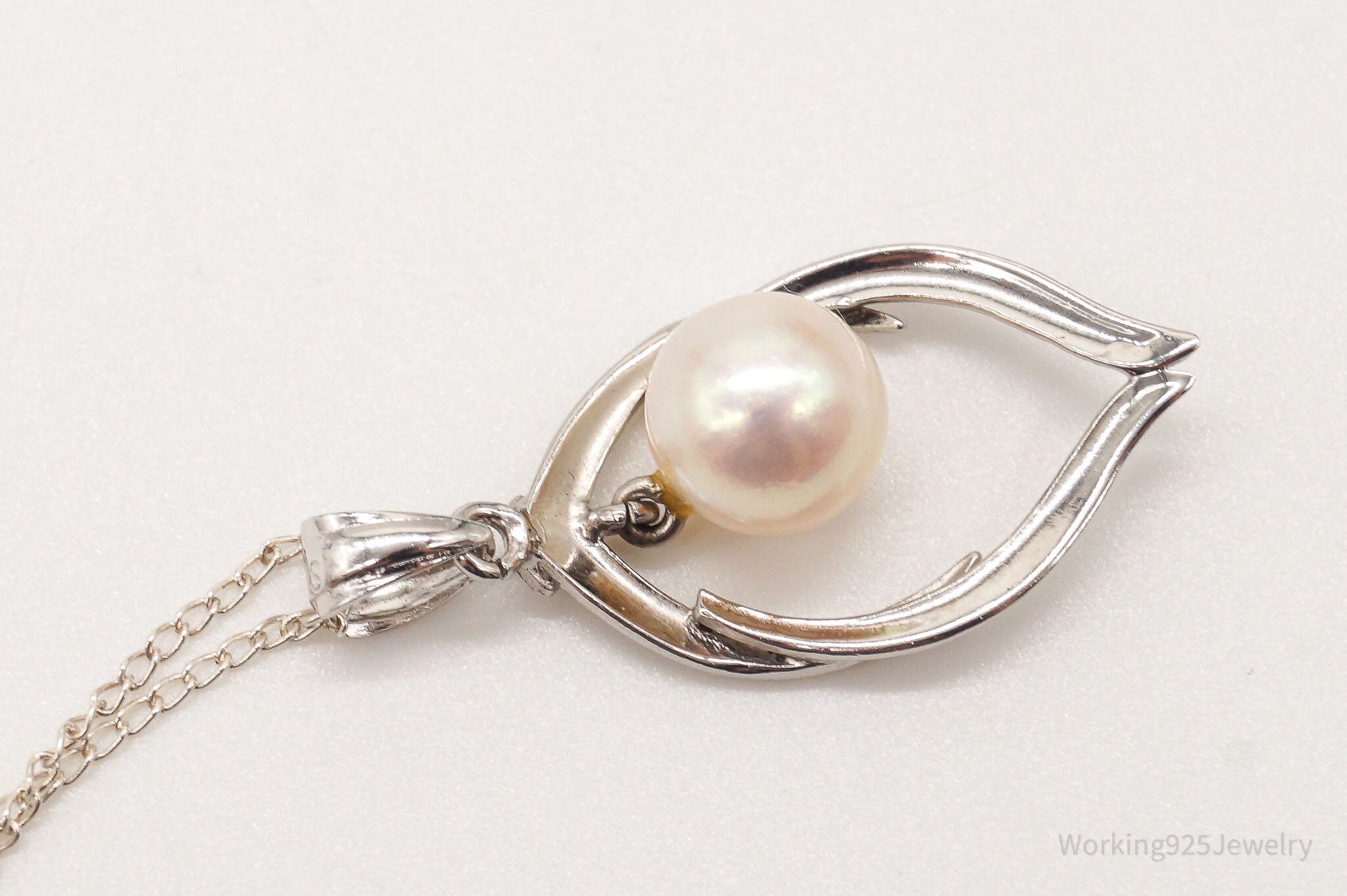 Vintage Pearl Sterling Silver Necklace