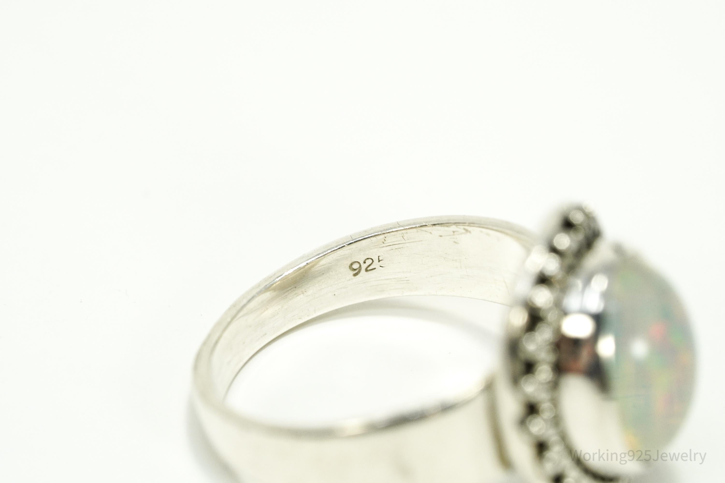 Vintage Opal Sterling Silver Ring - Size 6.5
