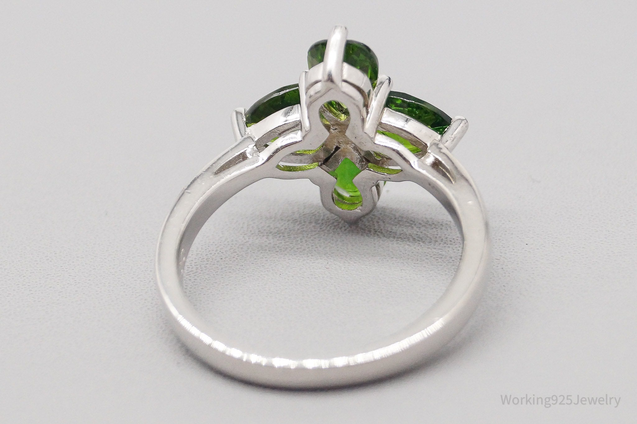 JTV TGGC Green Chrome Diopside Sterling Silver Ring - Size 9