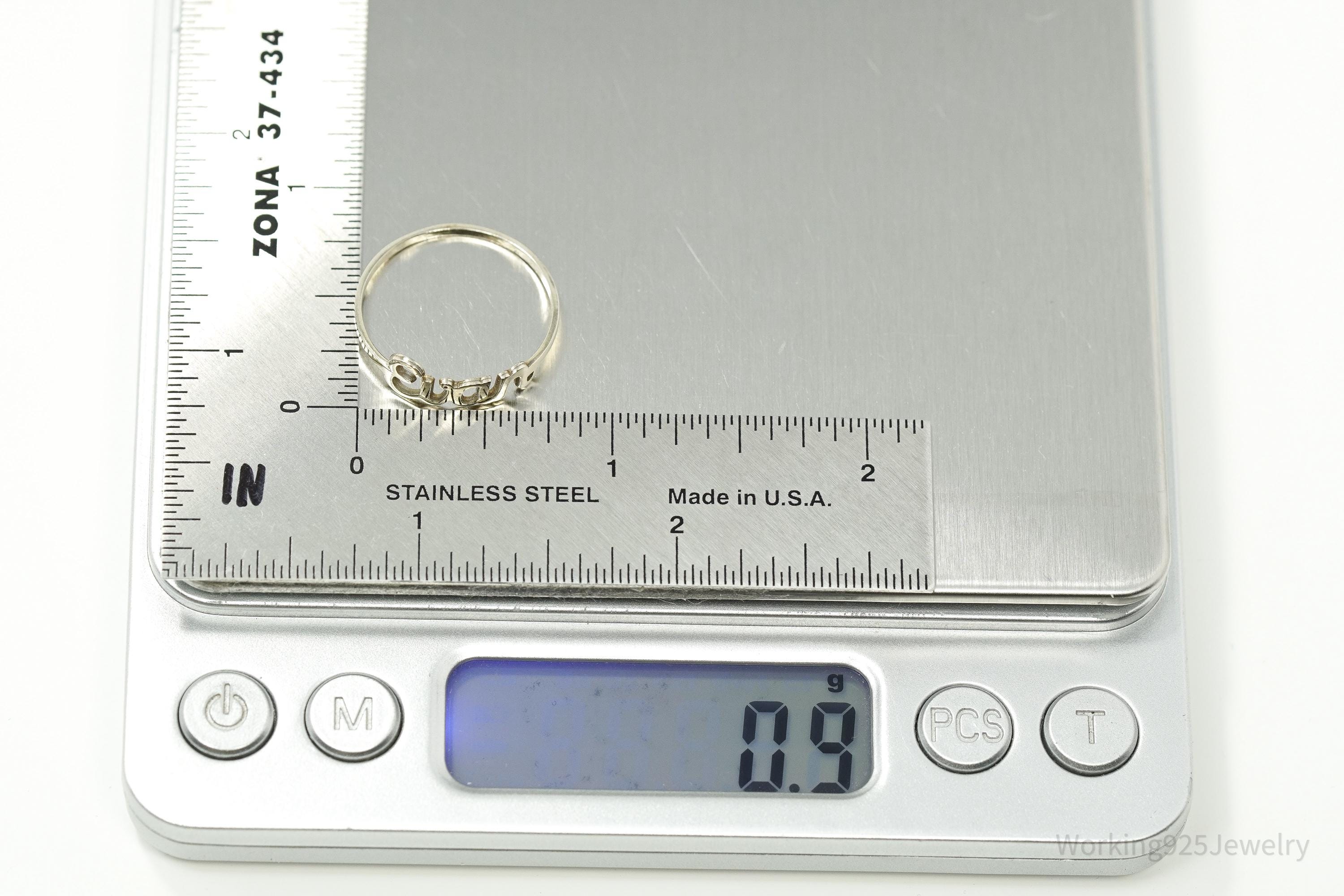 Vintage "Evan" Gold Vermeil Sterling Silver Name Ring - Size 9.25