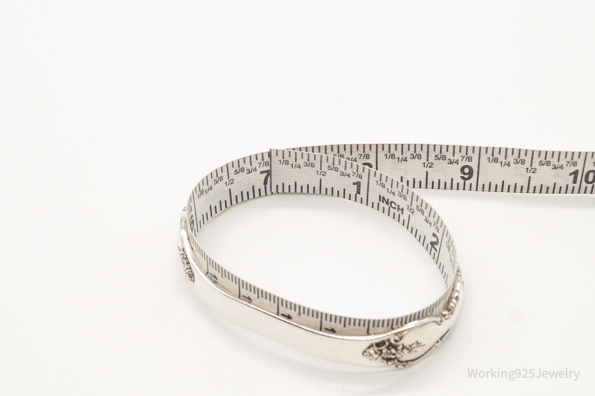 Antique Initials Name Plate International Sterling Silver Cuff Bracelet