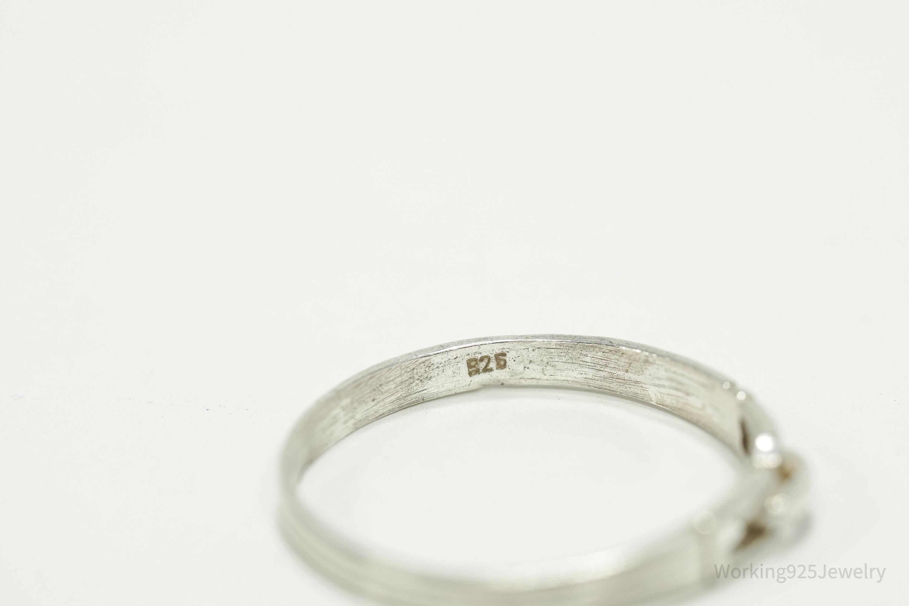 Vintage Link Modernist Style Sterling Silver Ring - Size 7