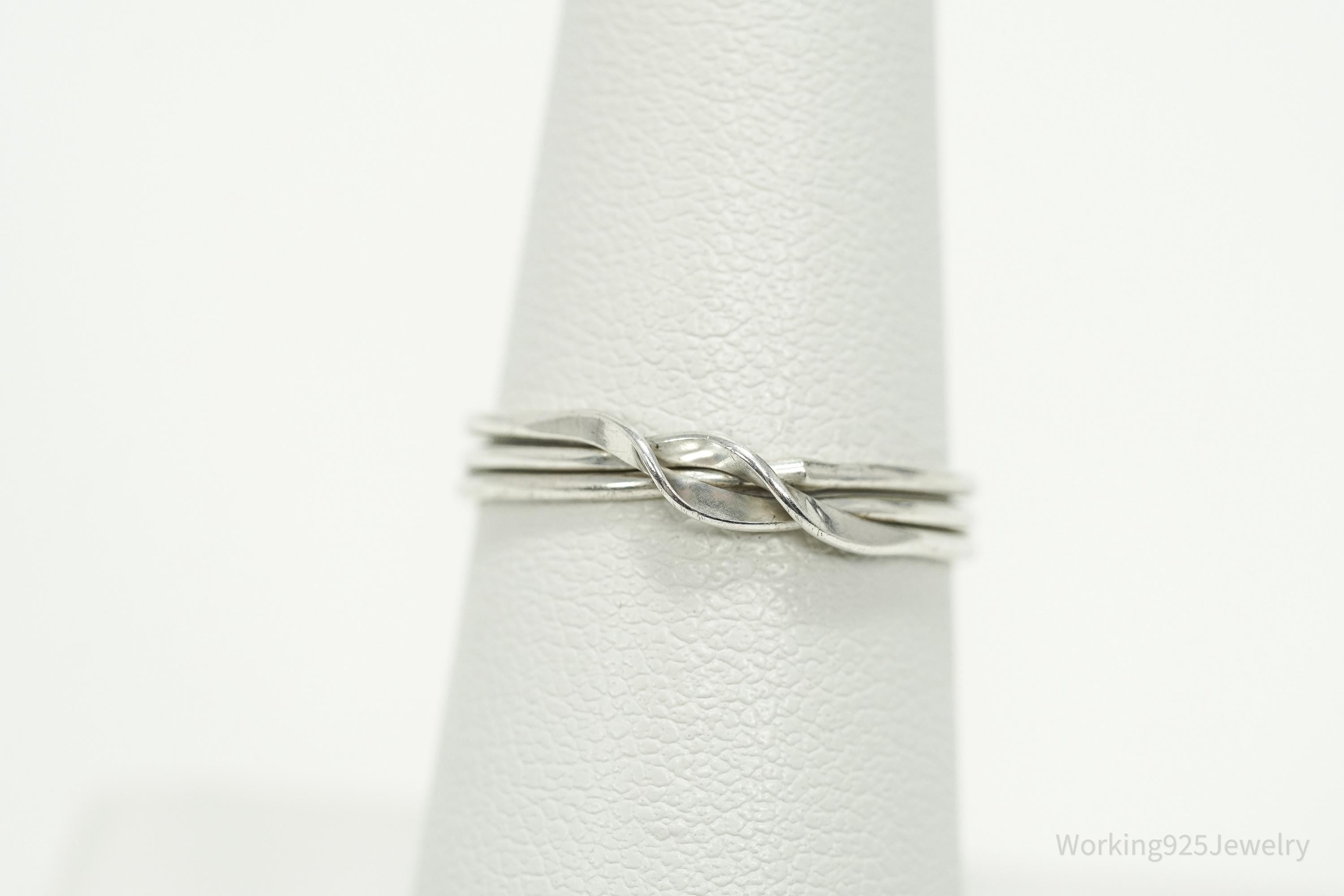 Vintage Threads Of Life Silver Band Ring - Size 6.75