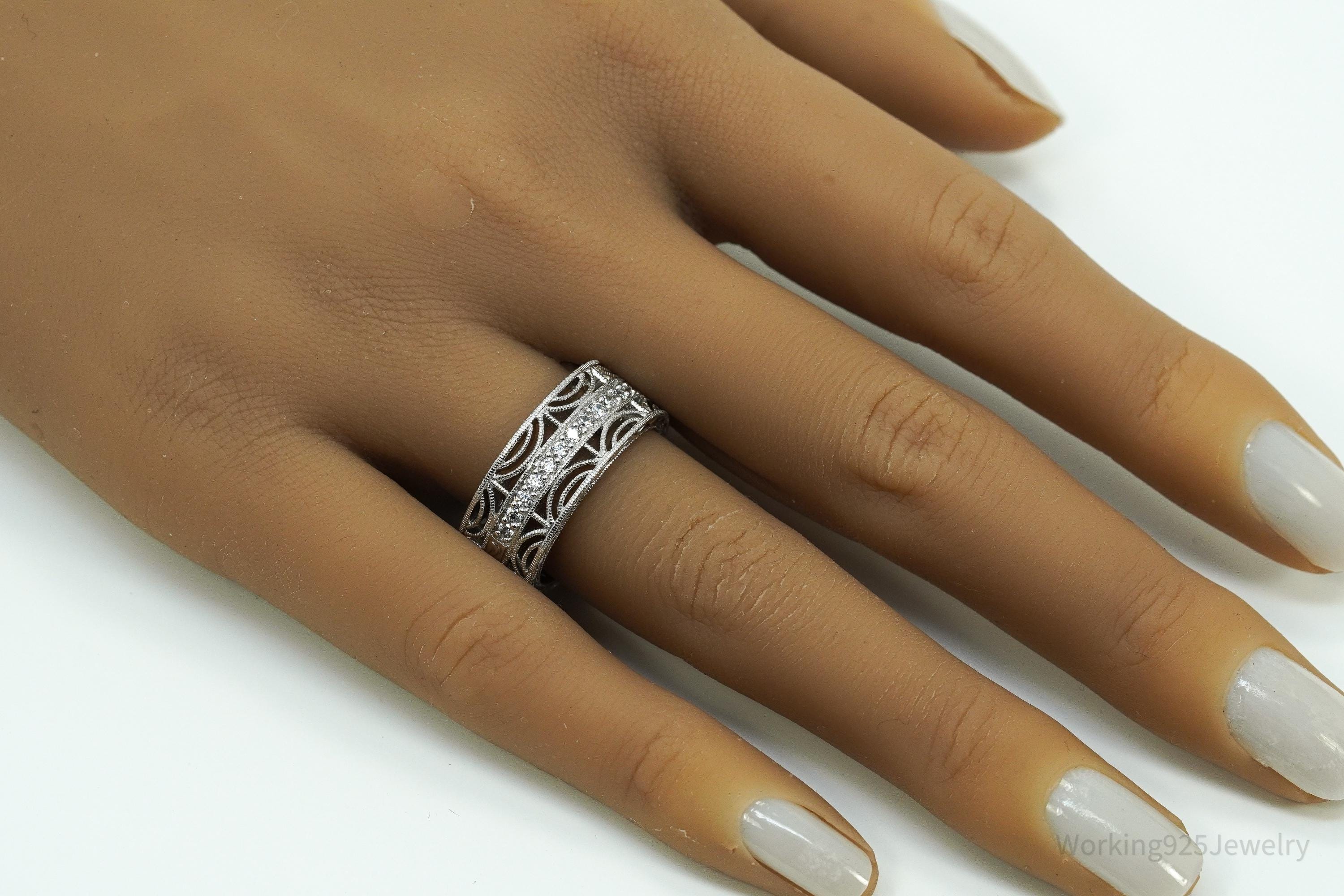 Designer TACORI Cubic Zirconia Sterling Silver Ring - Size 8