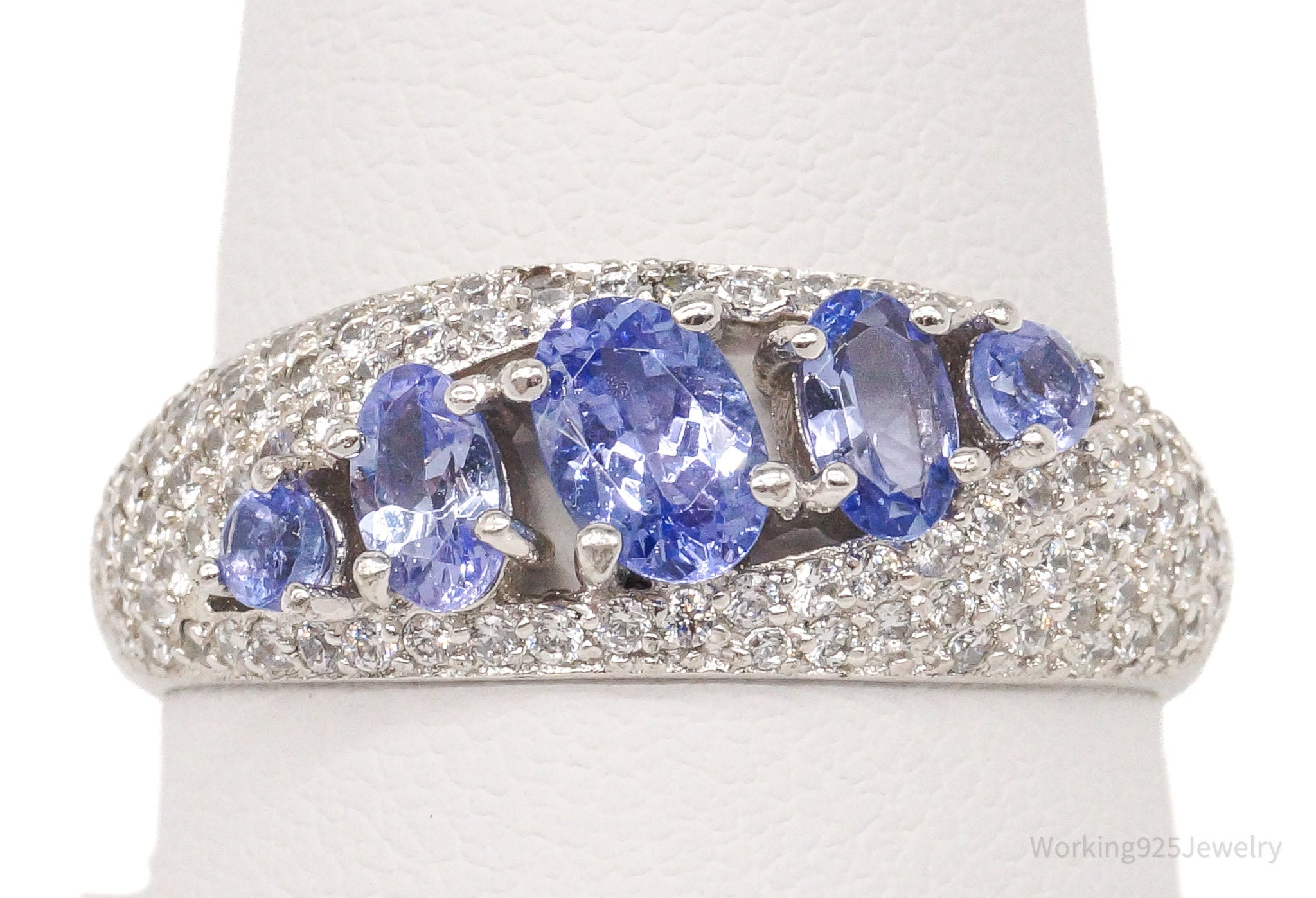 Designer Stauer Tanzanite & White Zircon Sterling Silver - Ring 10