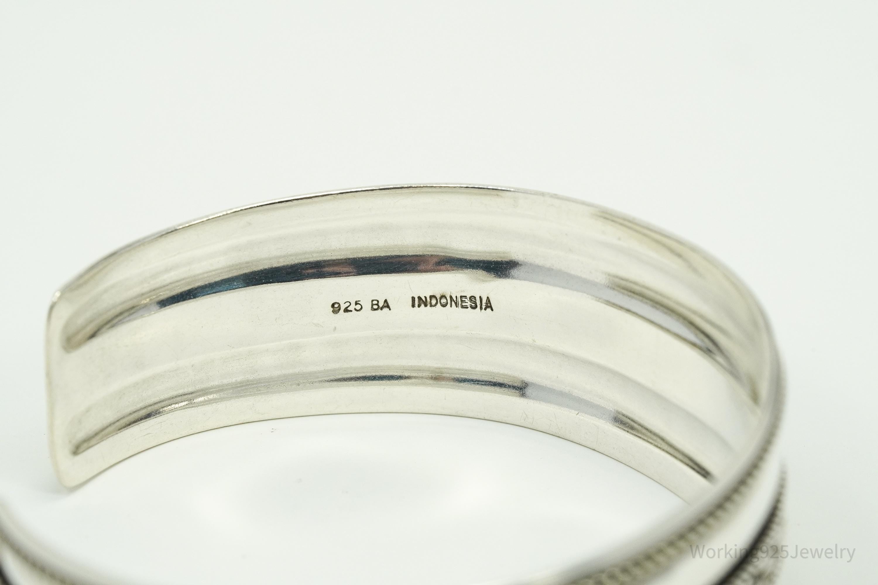 Vintage Designer BA Suarti Sterling Silver Cuff Bracelet 7.25"