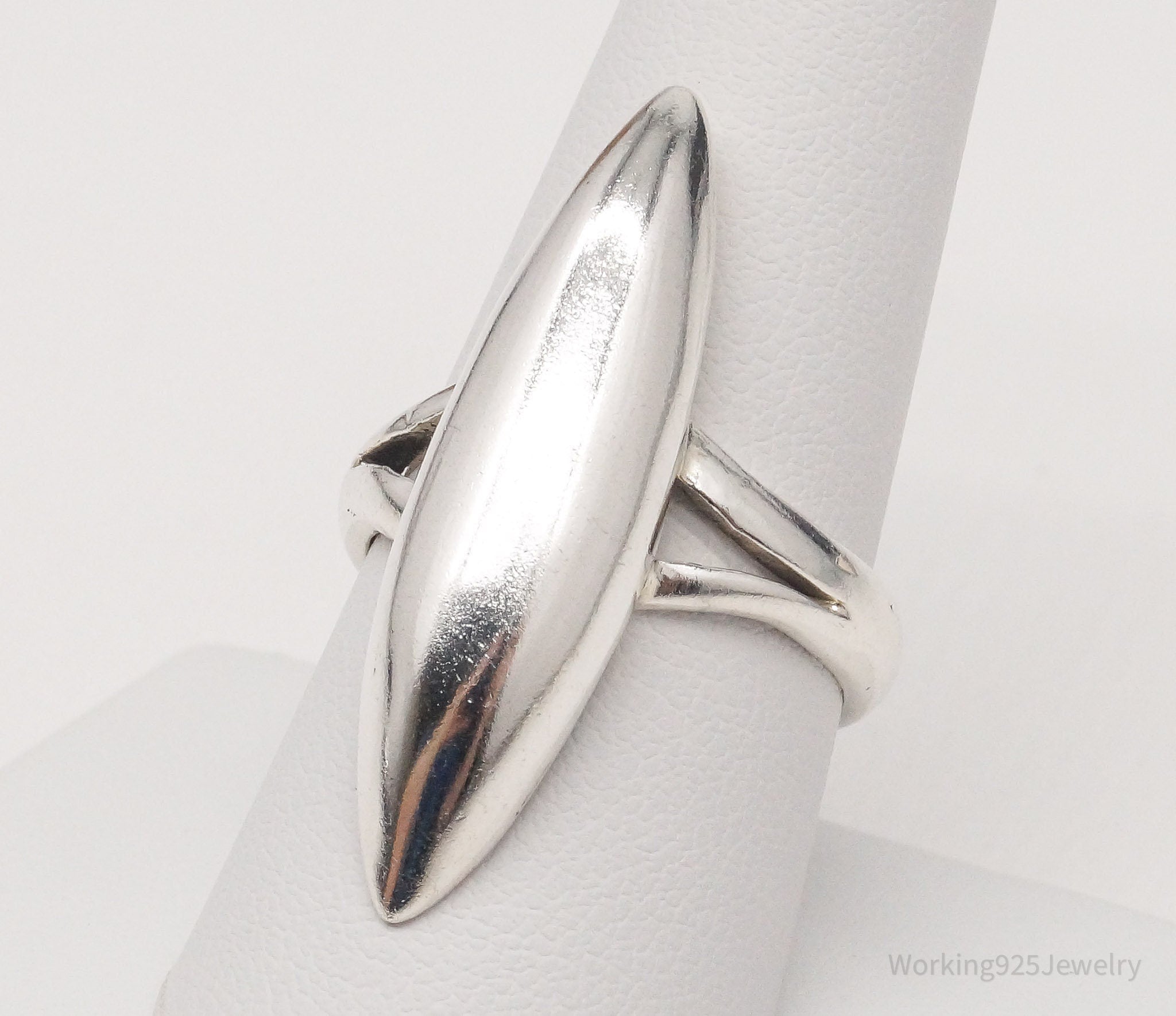 Vintage Mexico Modernist Sterling Silver Ring - Size 8.75