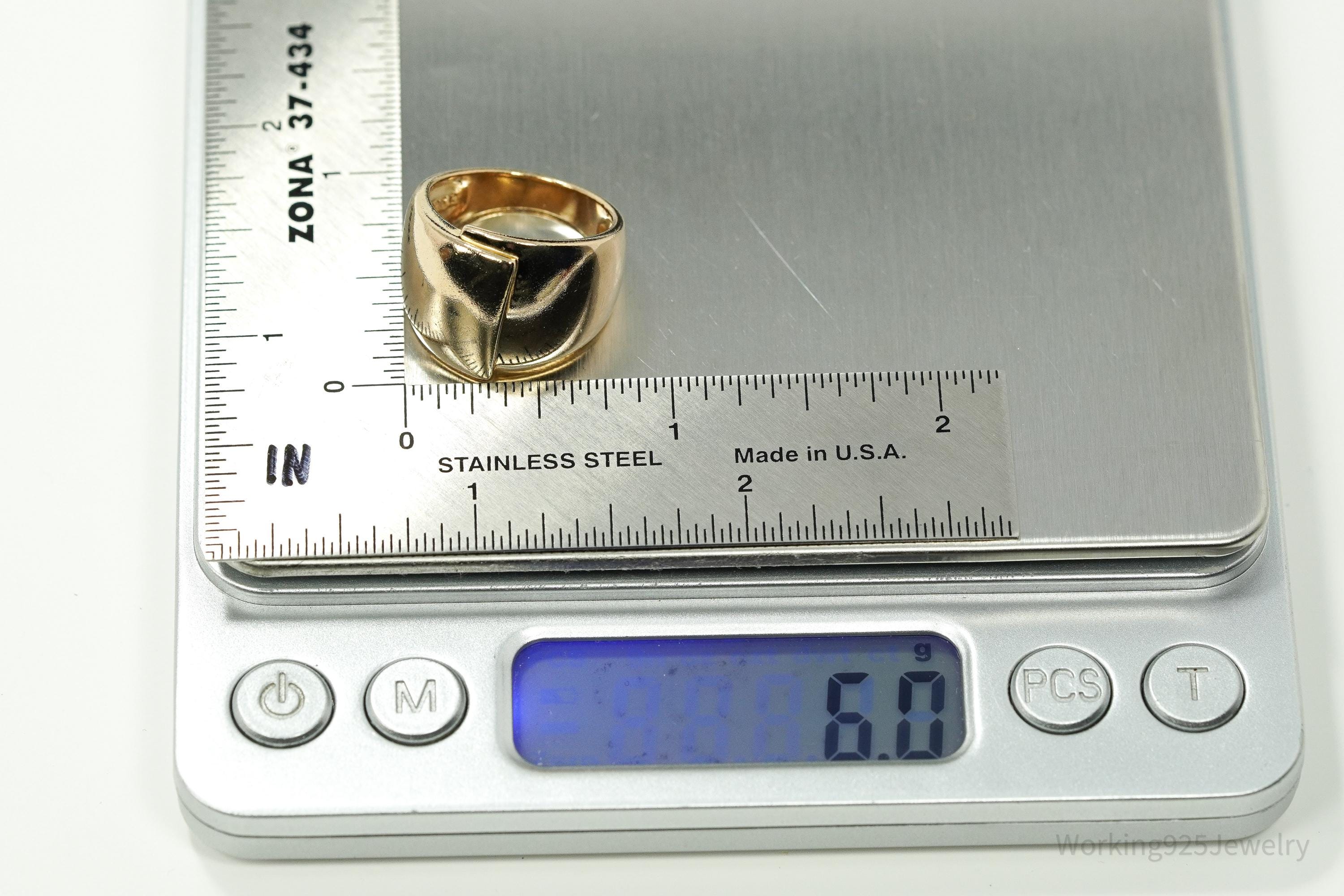 Vintage Ross Simons Rose Gold Vermeil Sterling Silver Band Ring - Size 7