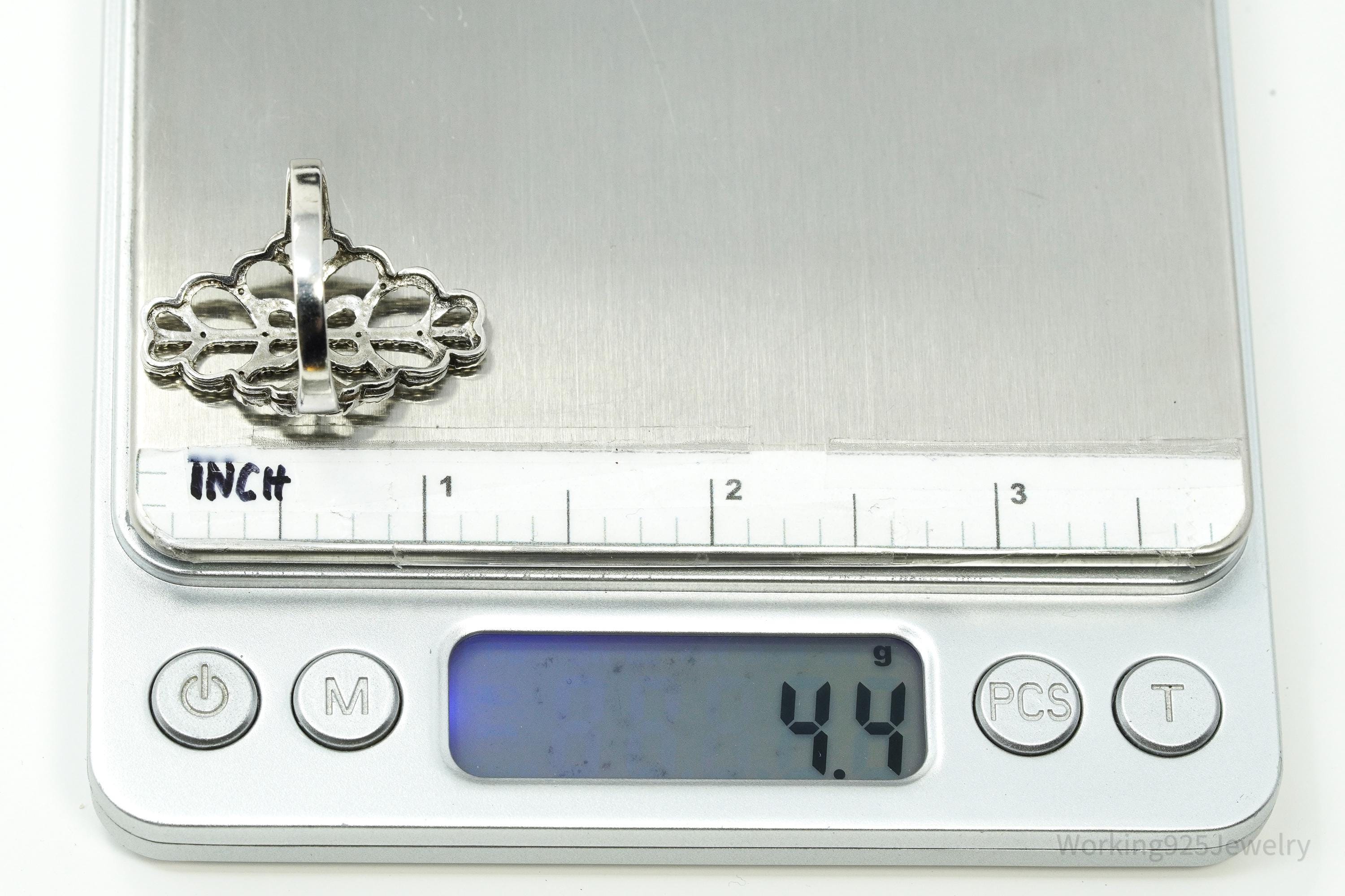 Vintage Diamond Sterling Silver Ring - Size 10