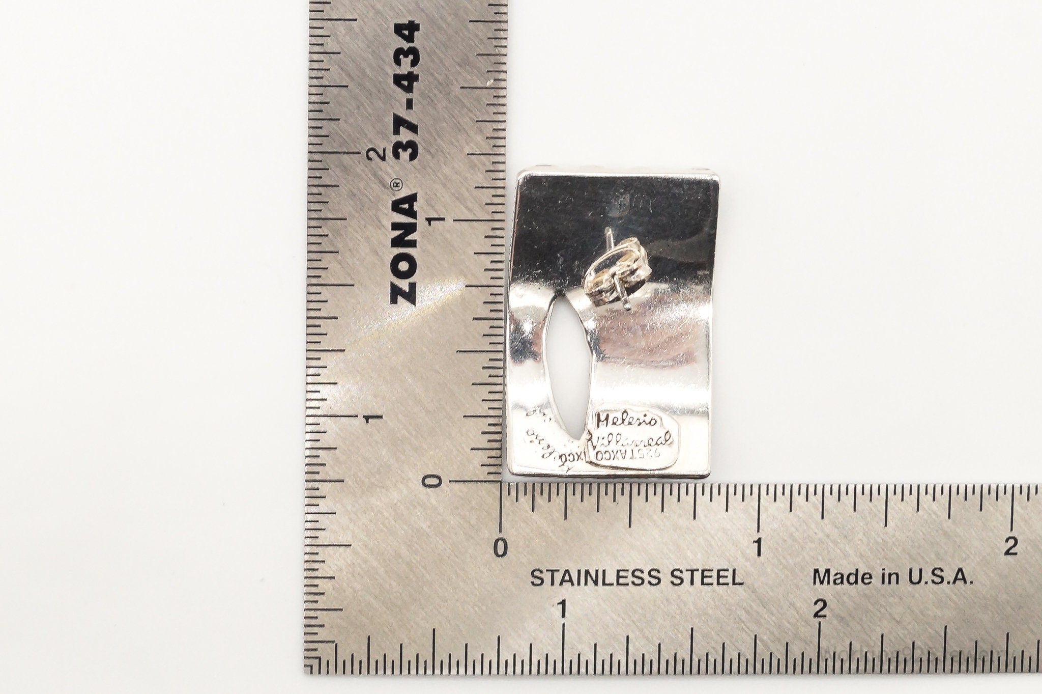 RARE Vintage Mexico Modernist Melesio Villarreal Sterling Silver Earrings