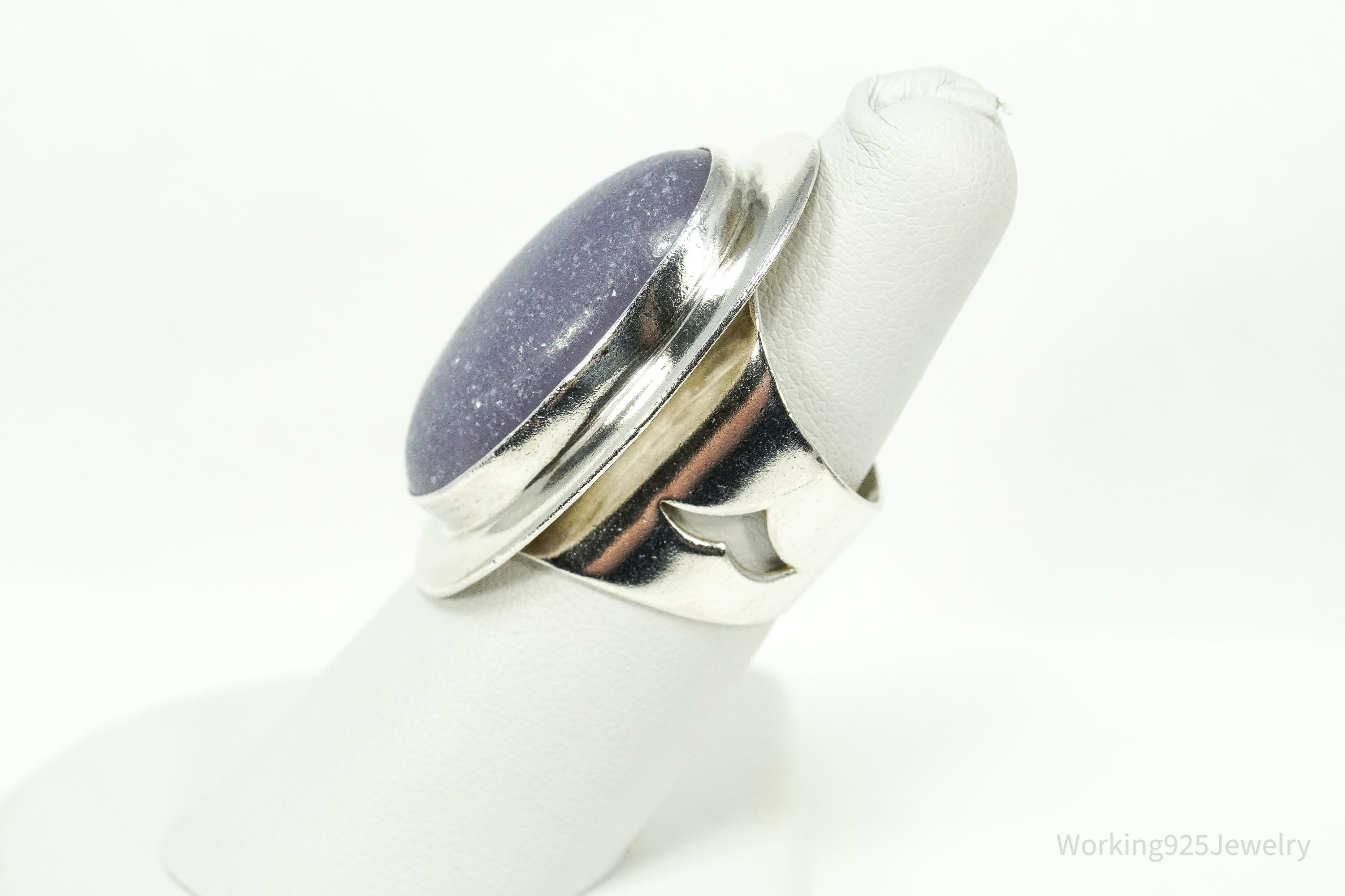 Vintage Desert Rose Trading Co Purple Jade Sterling Silver Ring Size 7
