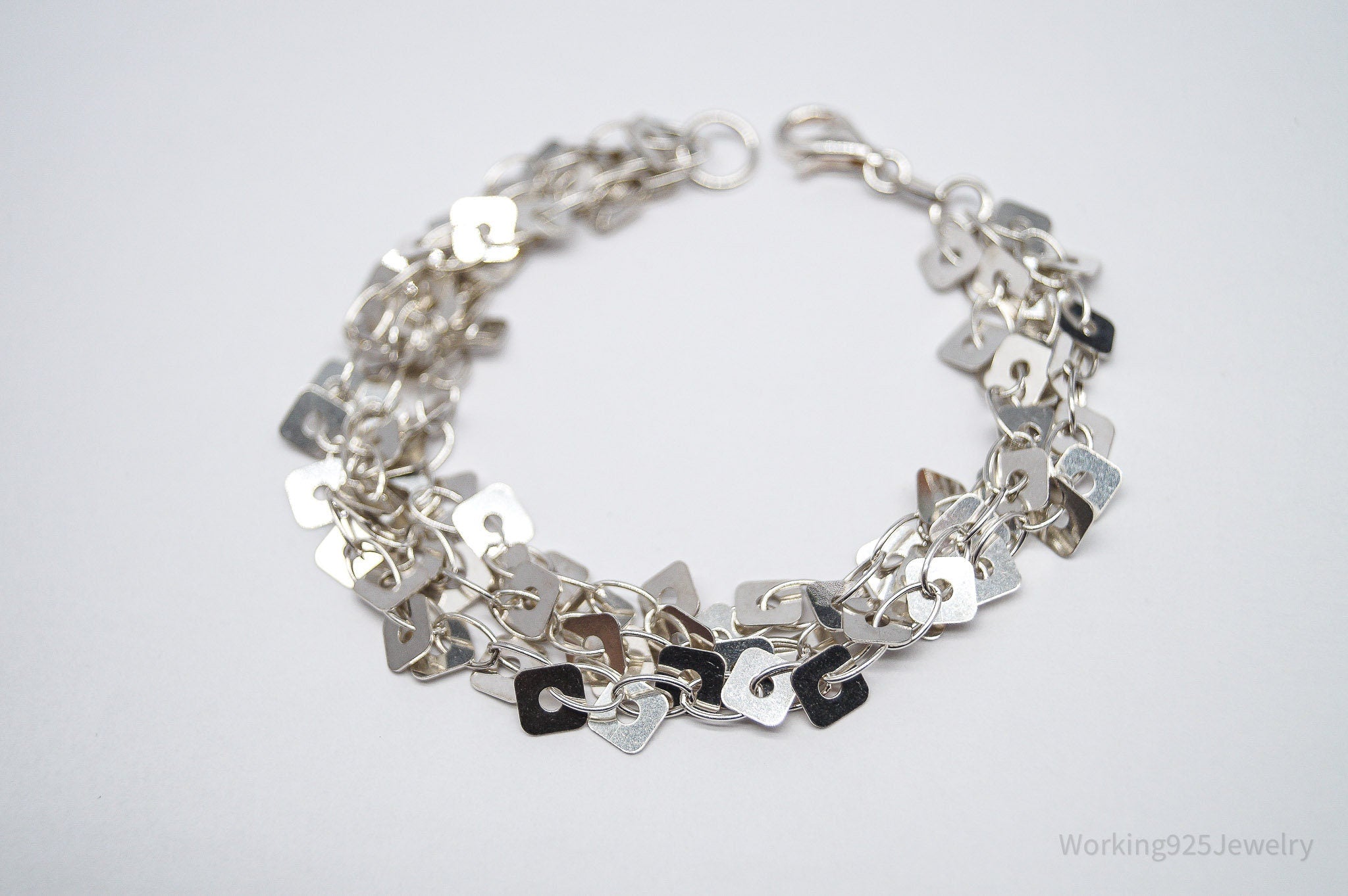 Vintage Italian Designer MILOR Sterling Silver Bracelet - 7 5/8"