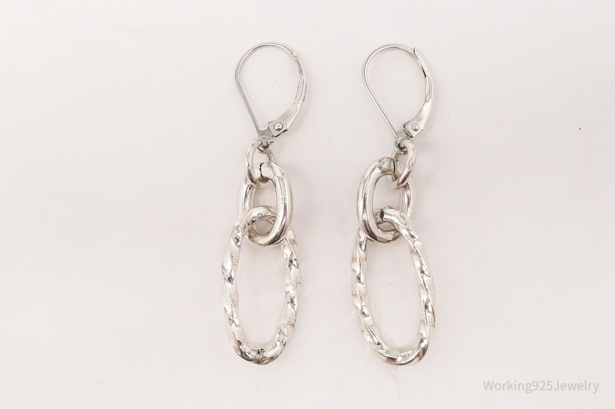 Vintage Chain Link Sterling Silver Earrings