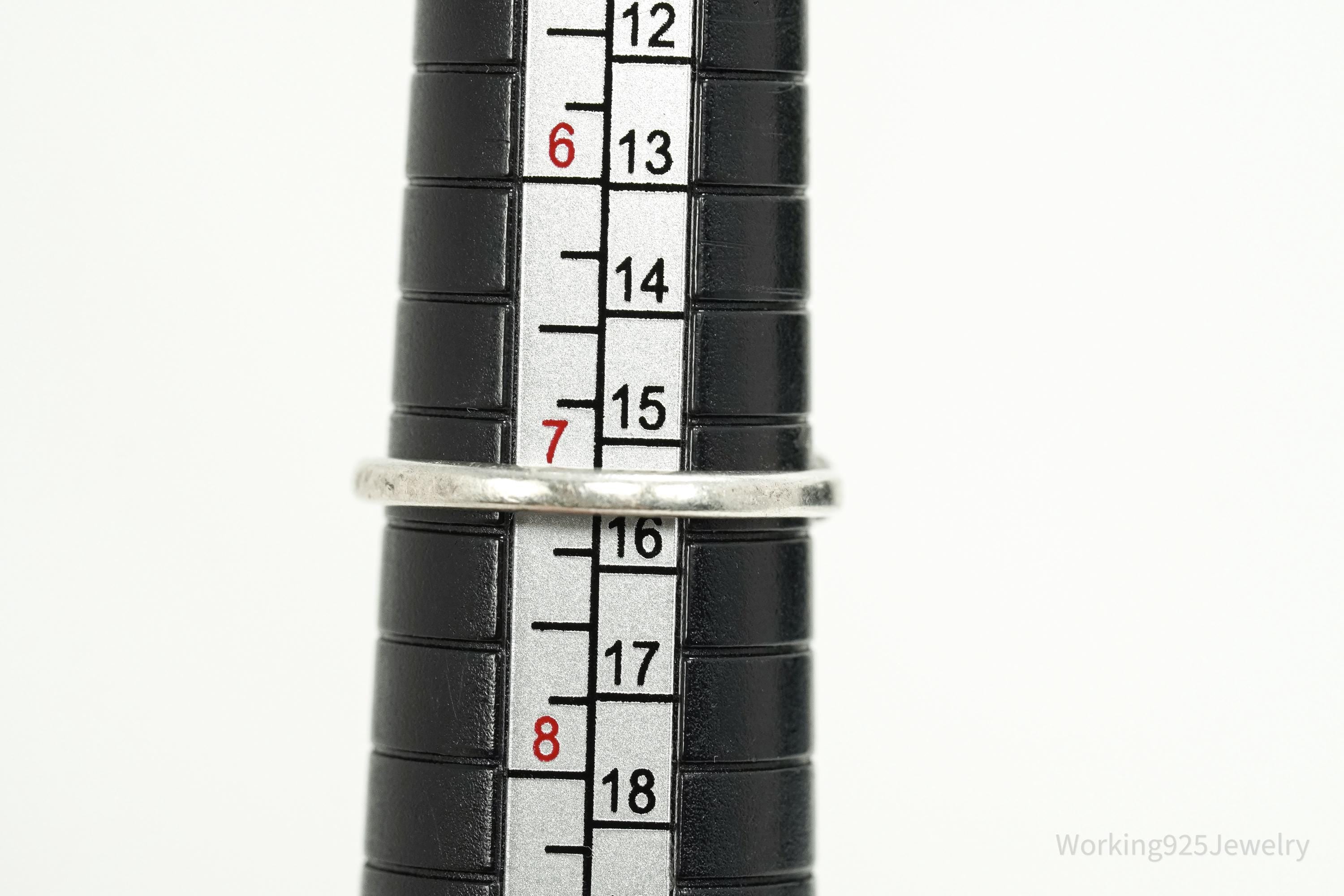 Vintage Amethyst Scottish Thistle Sterling Silver Ring - Size 7